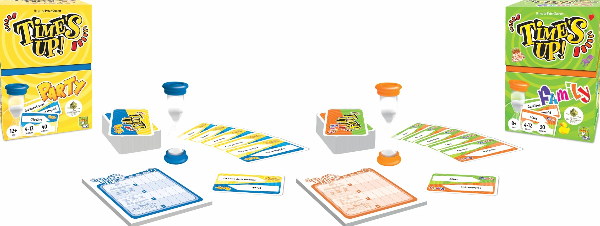 Asmodee Time's UP! Family Version Verte Jeu d'Ambiance en Equipe dès 8 Ans - Jeu de Société Enfants Rapidité Cartes à Deviner 4-12 Joueurs 30 Min Français