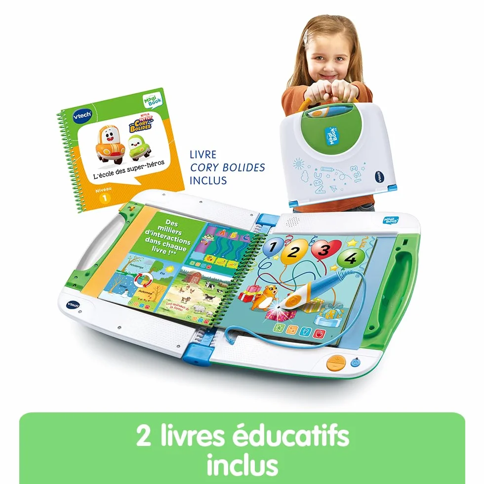 VTech MagiBook Starter Pack Vert, Lecteur Interactif de Livres Éducatifs, Système Ludique d'apprentissage, Cadeau Enfant 2-8 Ans