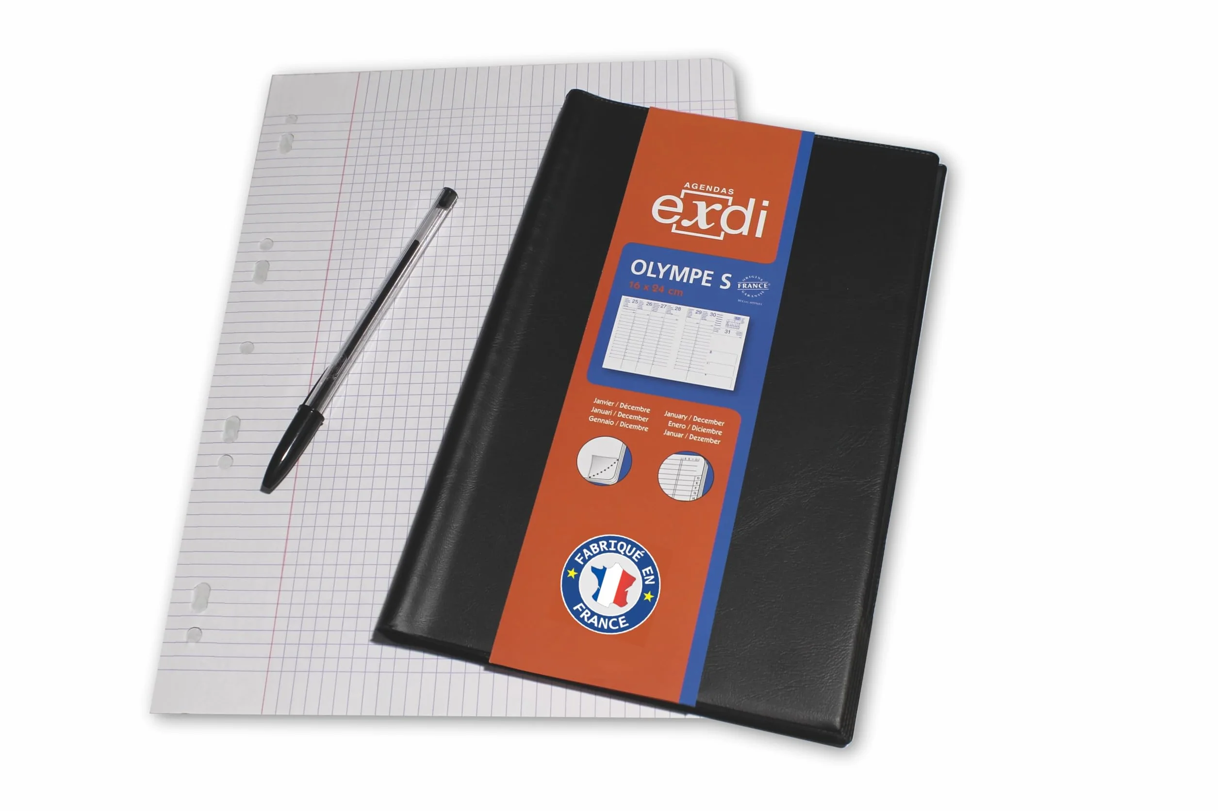 Agenda 2027 Semainier Spirale 16 x 24 cm 1 Semaine sur 2 Pages France Couverture PVC