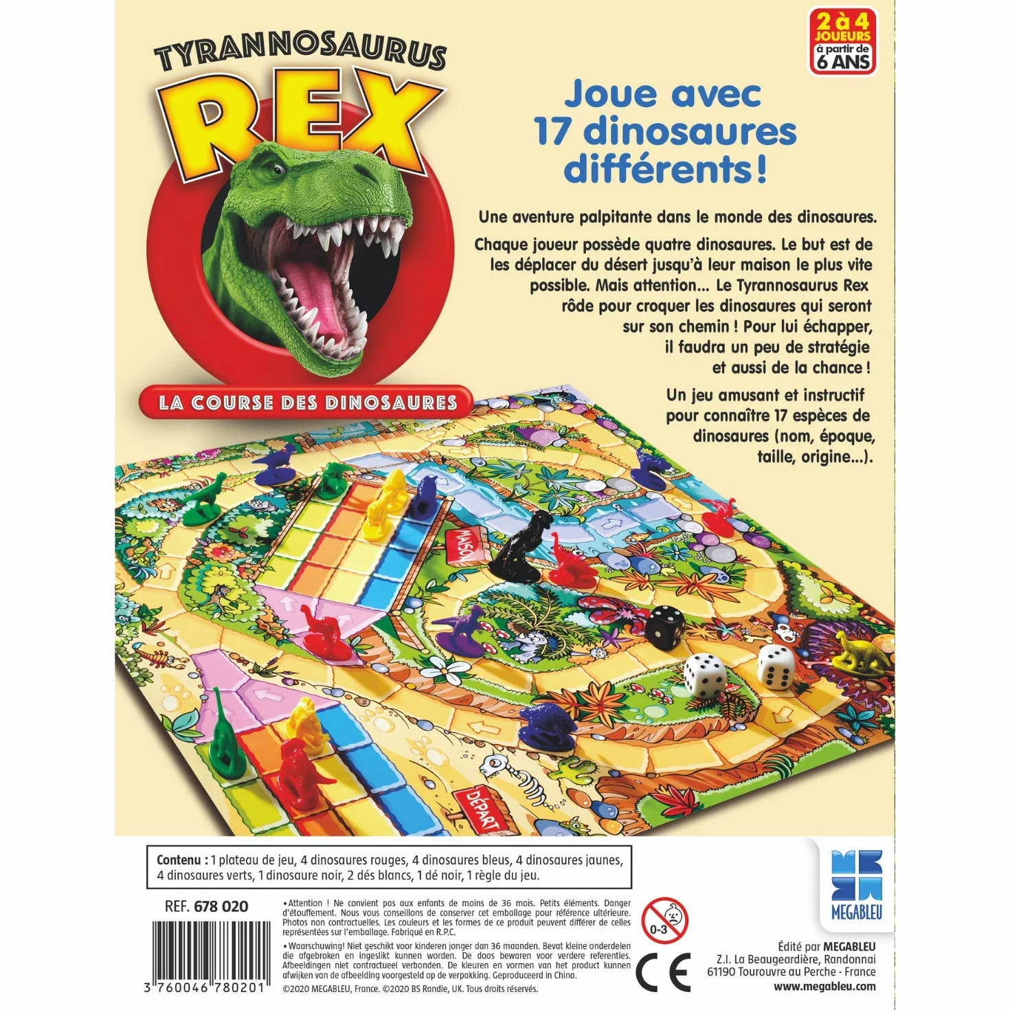Megableu TYRANNOSAURUS REX Jeu de Société Dinosaure pour Enfants dès 6 Ans 2 à 4 Joueurs