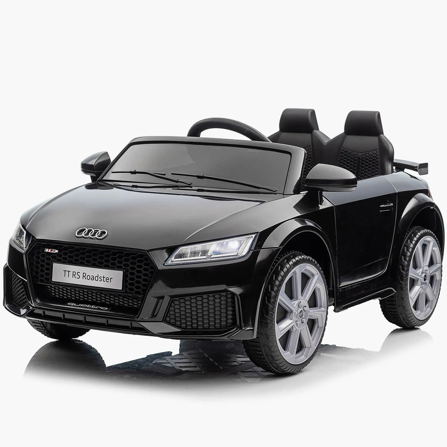 Bonnlo Voiture véhicule électrique Enfant Audi, 12 V Véhicule électrique Enfant 2 Portes avec Télécommande 2.4G, avec MP3 (Noir)