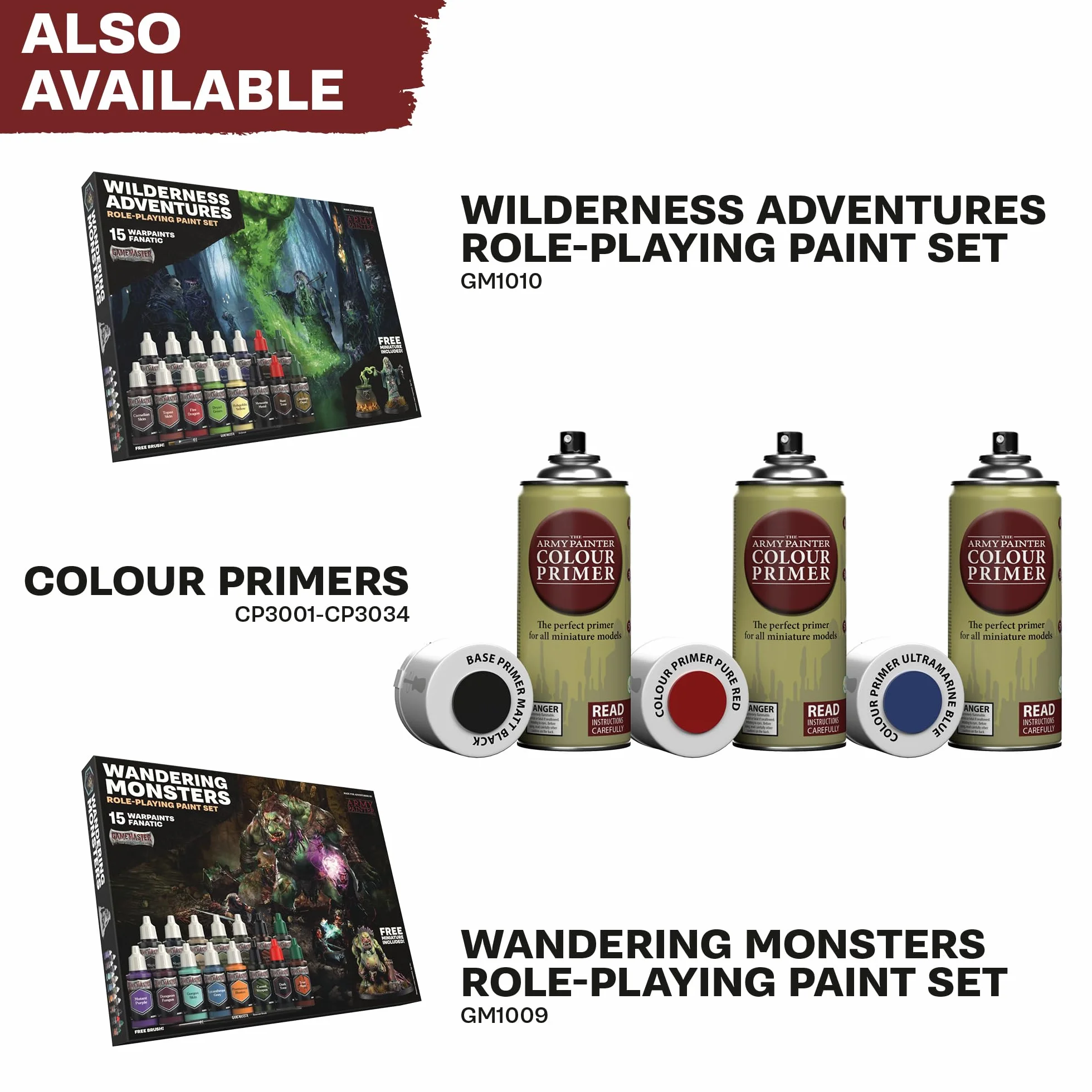 The Army Painter GameMaster: Adventure Starter Role 15x18ml Warpaints Fanatic Peintures Acryliques avec Primer et Pinceau