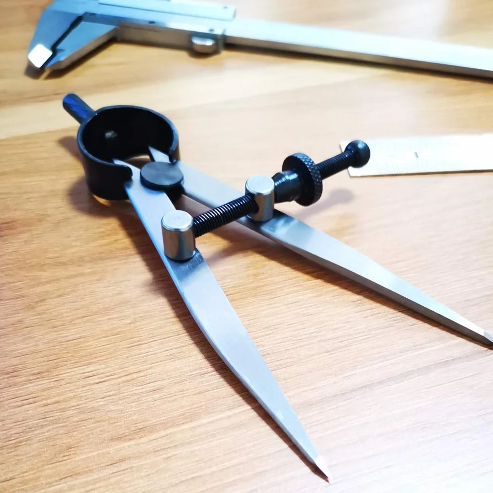 Boussole en cuir professionnelle 10,2 cm compas de précision ressort diviseur traceur à aile métal travail du bois métaux