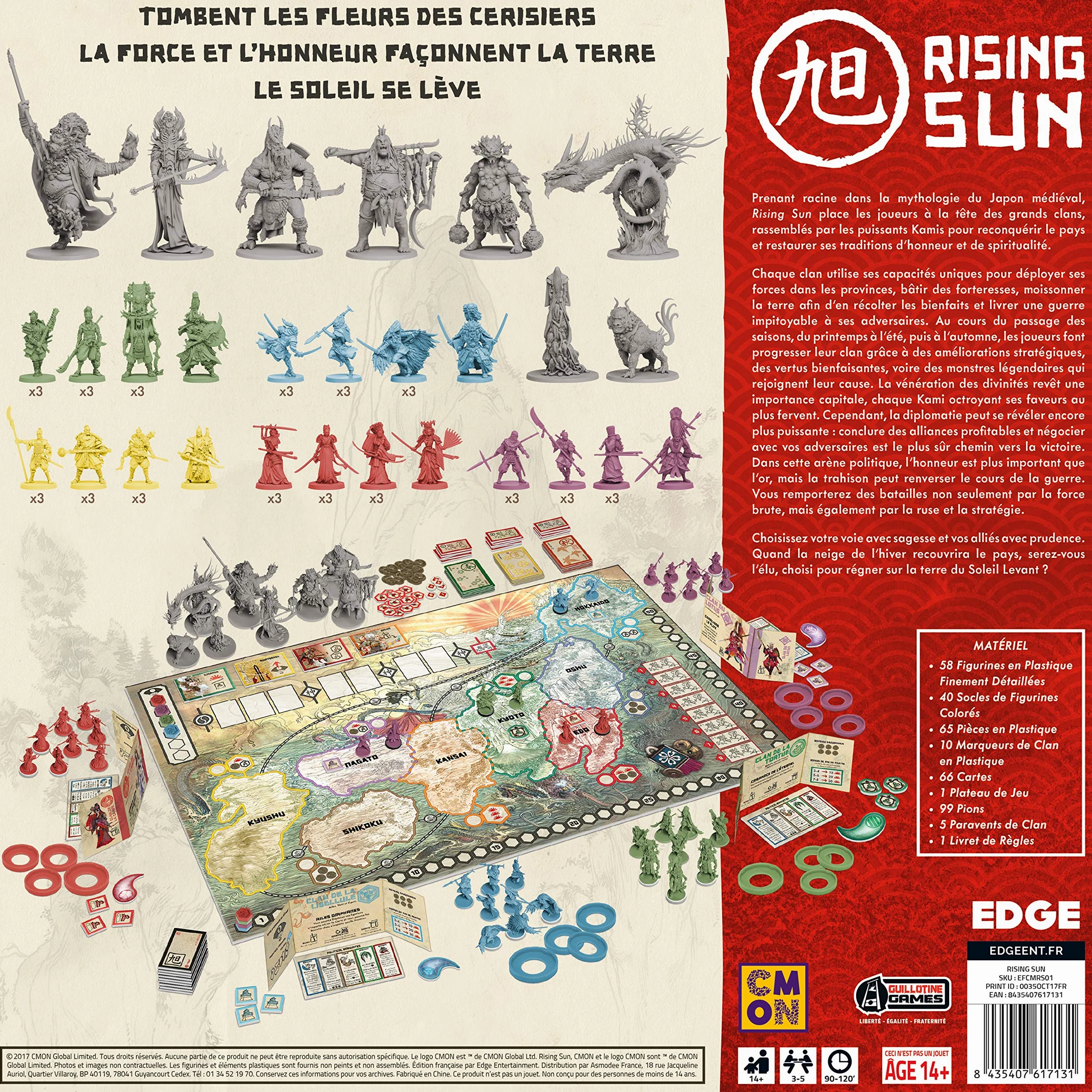 Edge | Rising Sun | Jeu de société | À partir de 14 ans | 3 à 5 joueurs | 90 à 120 minutes, Rouge et Or