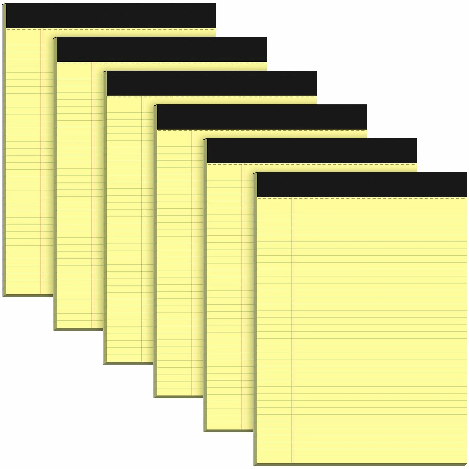 Blocs-notes A4 ligné 30 feuilles double face papier jaune lot de 6