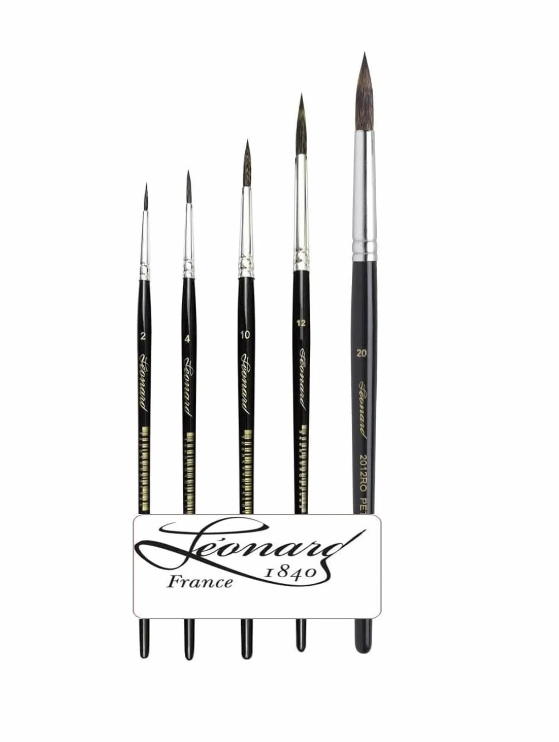 Pinceau Leonard SÉRIE 2012RO Aquarelle Petit-Gris Pur 2 4 10 12 20