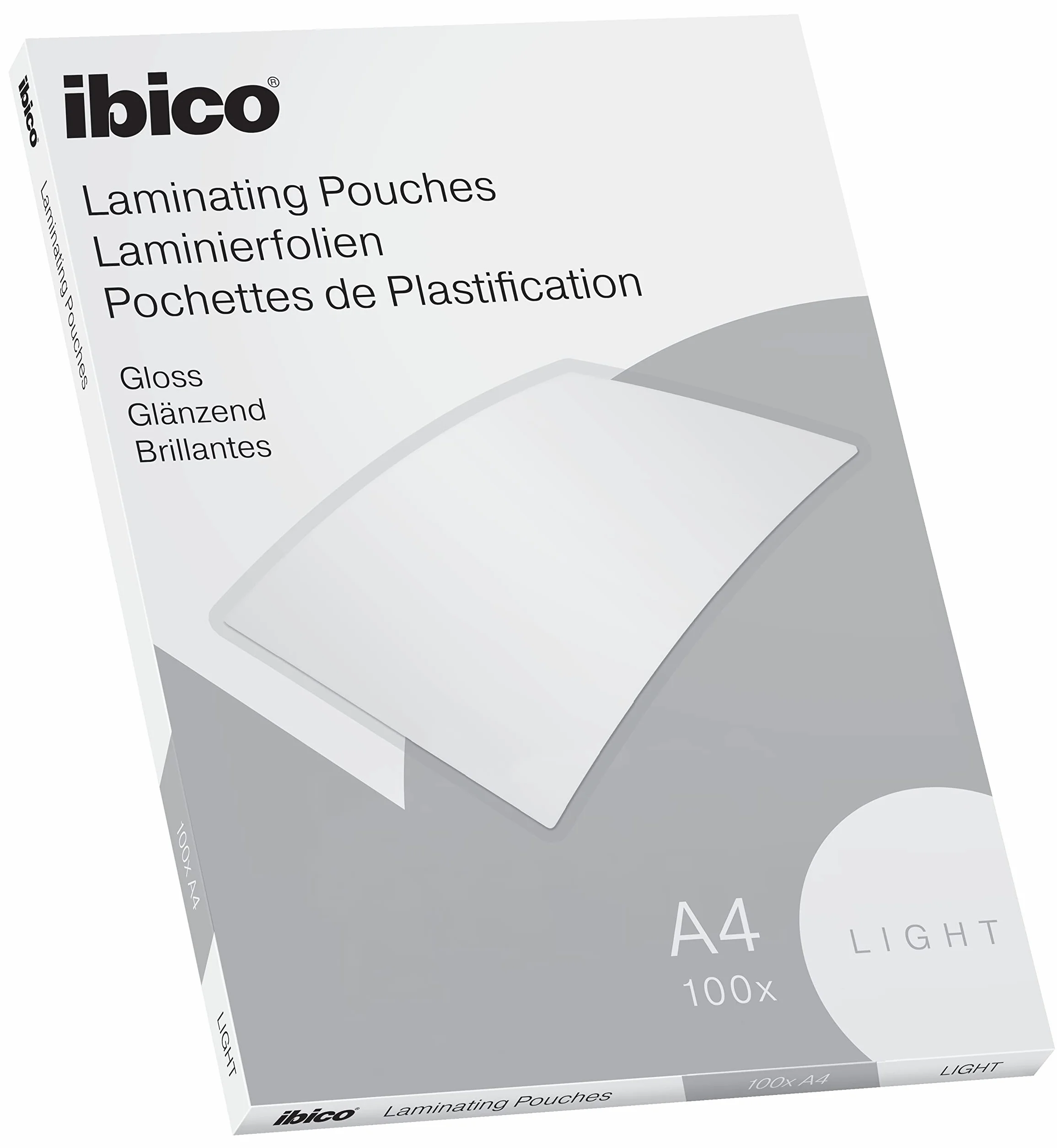 Ibico Basics Pochettes de Plastification A4, 100 pièces, Brillant, Transparent