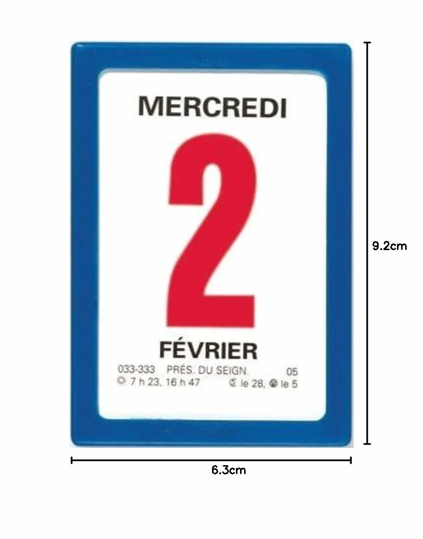 OBERTHUR Bloc Calendrier à Effeuiller Ephémérides Neutre 2026 9.2 x 6.3 cm Bleu