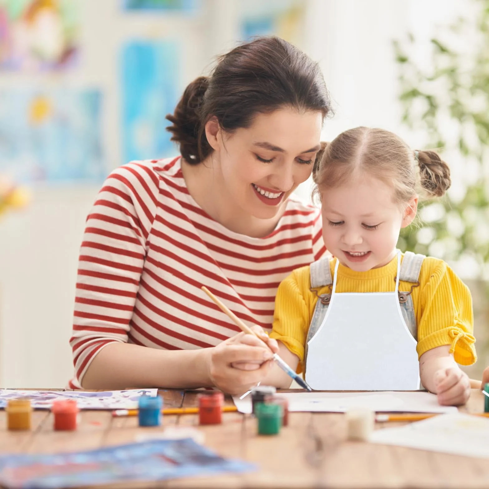 Tabliers en Tissu pour Enfants Imperméables 12 Pièces Blouses d'artistes Peinture Dessin 2-8 Ans