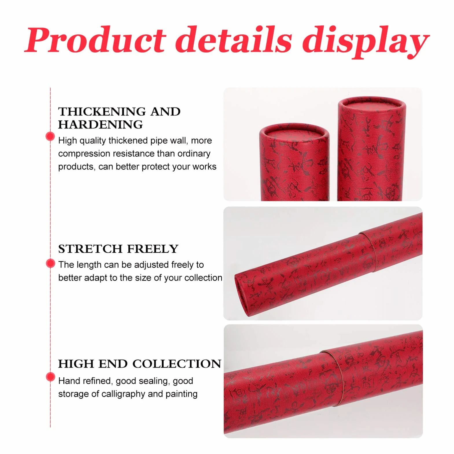 Healifty Tube de rangement télescopique pour affiches et documents Blueprints Posters Art Canne à pêche Étui en papier rigide