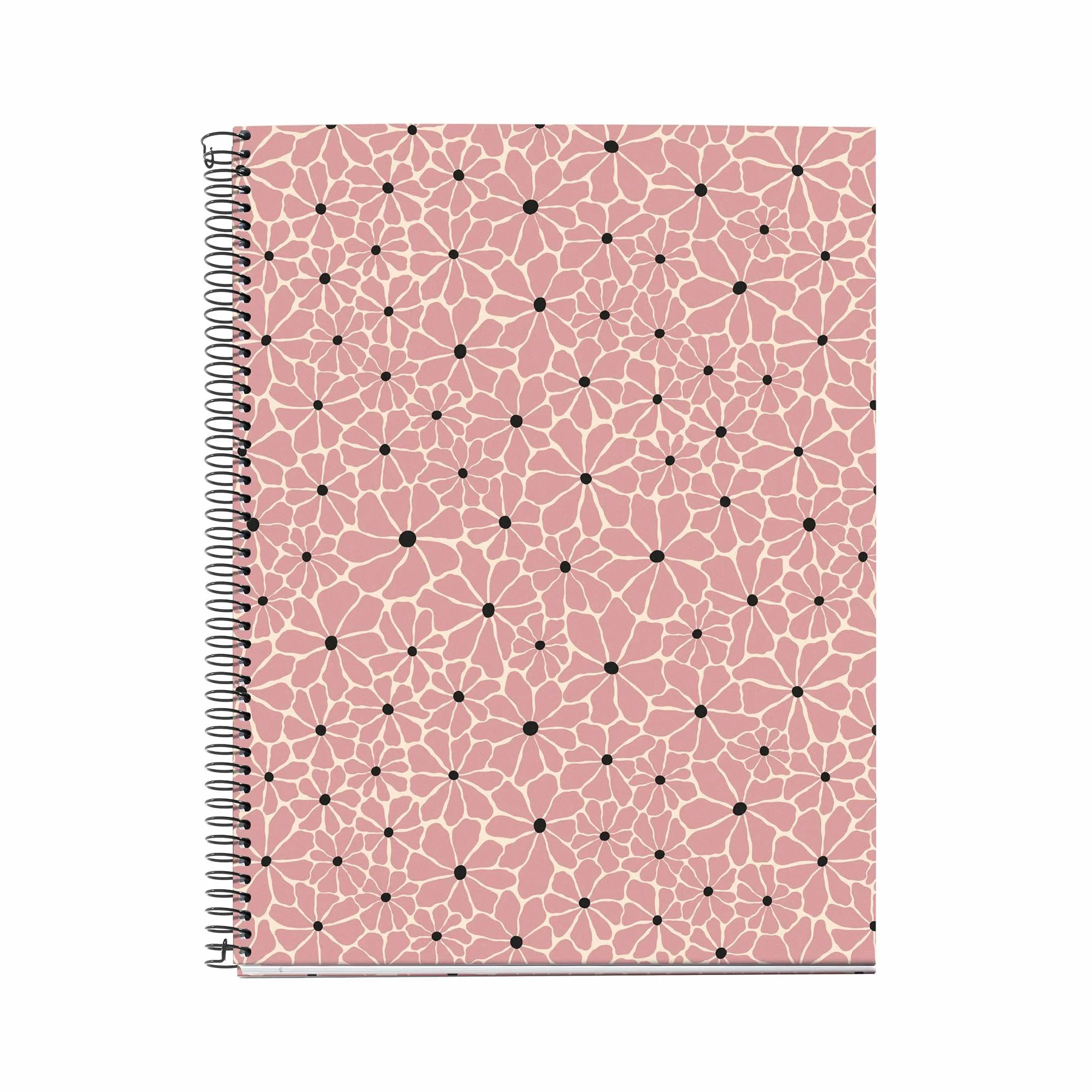 Miquelrius Cahier à reliure spirale A4 100 feuilles lignées 70 g/m² Couverture carton rigide Blush