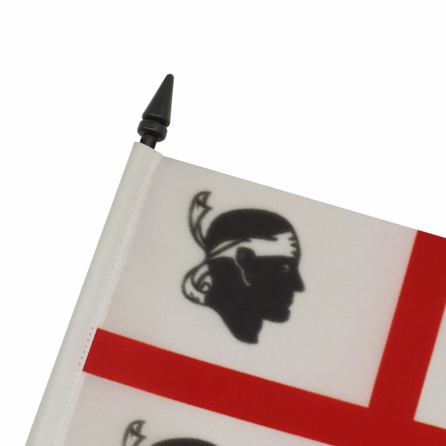 Drapeau De Table Sardaigne 21x14 cm - Petit Drapeau Sarde De Bureau 100% Polyester Avec Hampe 25cm