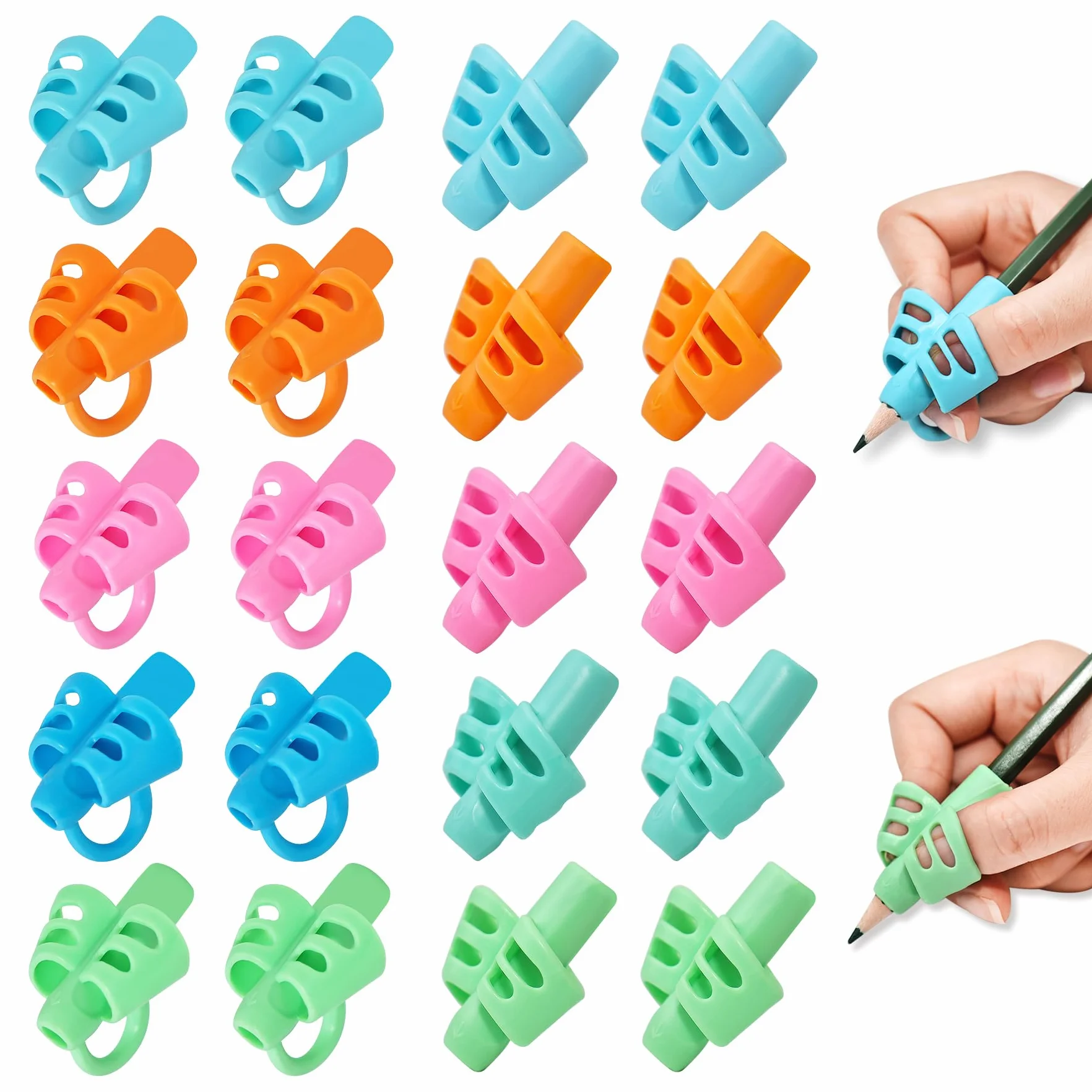 Lot de 20 poignées de crayon en silicone pour enfants, correction de posture