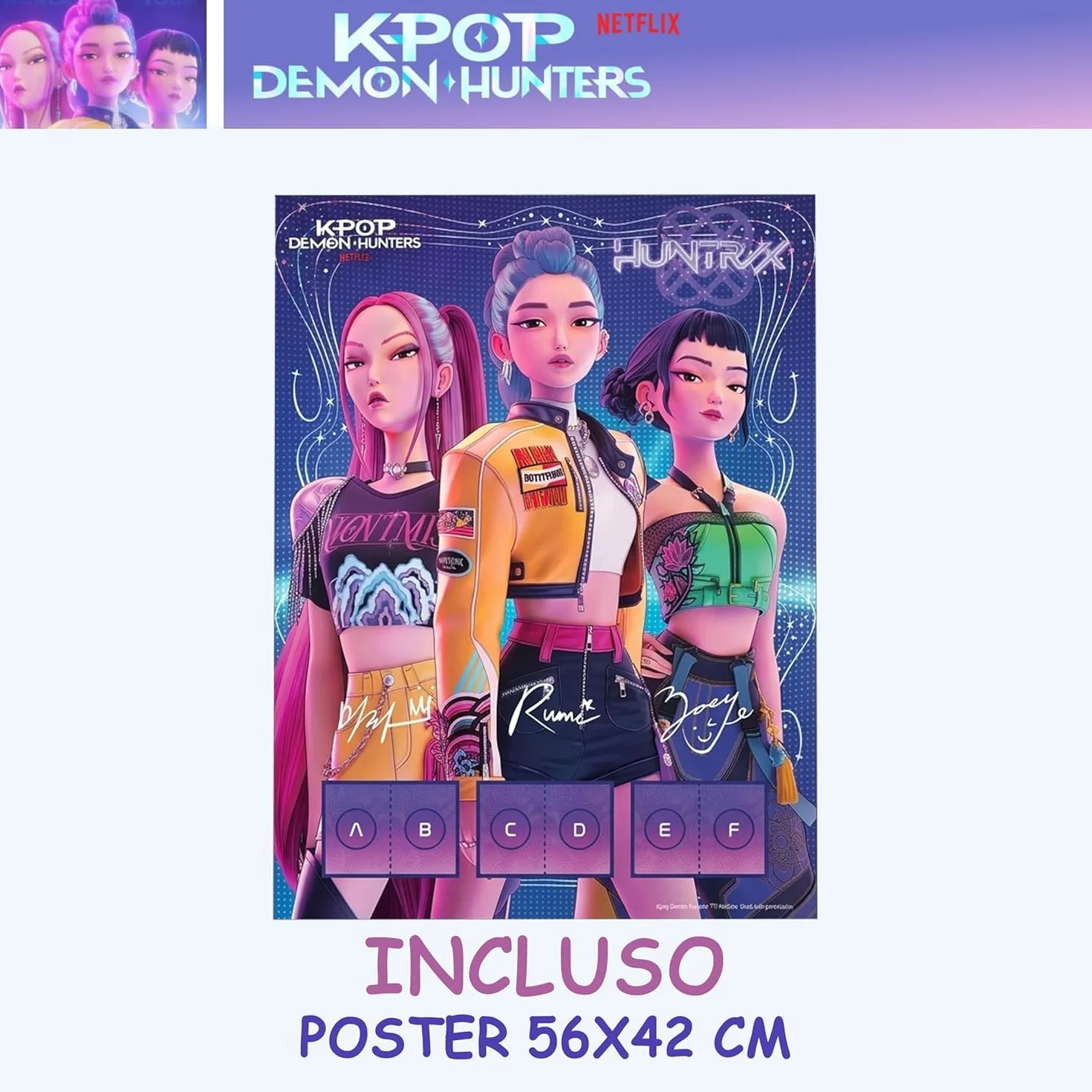 K-Pop Chasseurs de Démons Pack de Départ - Album de Stickers, Figurines, Affiche Officielle, Ensemble de Collection