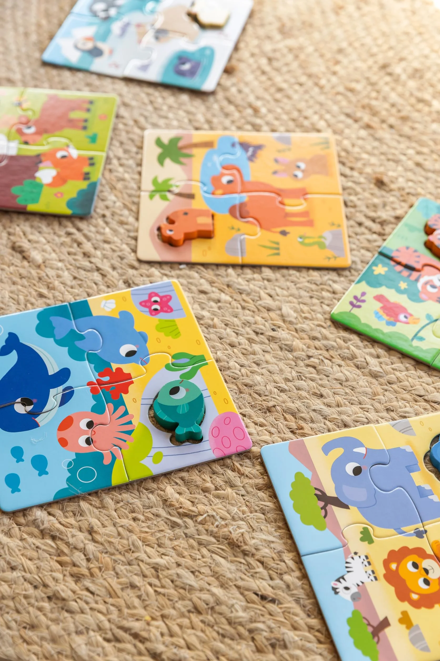 Goula 6 Habitat Puzzles Éducatifs en Bois pour Enfants dès 2 Ans