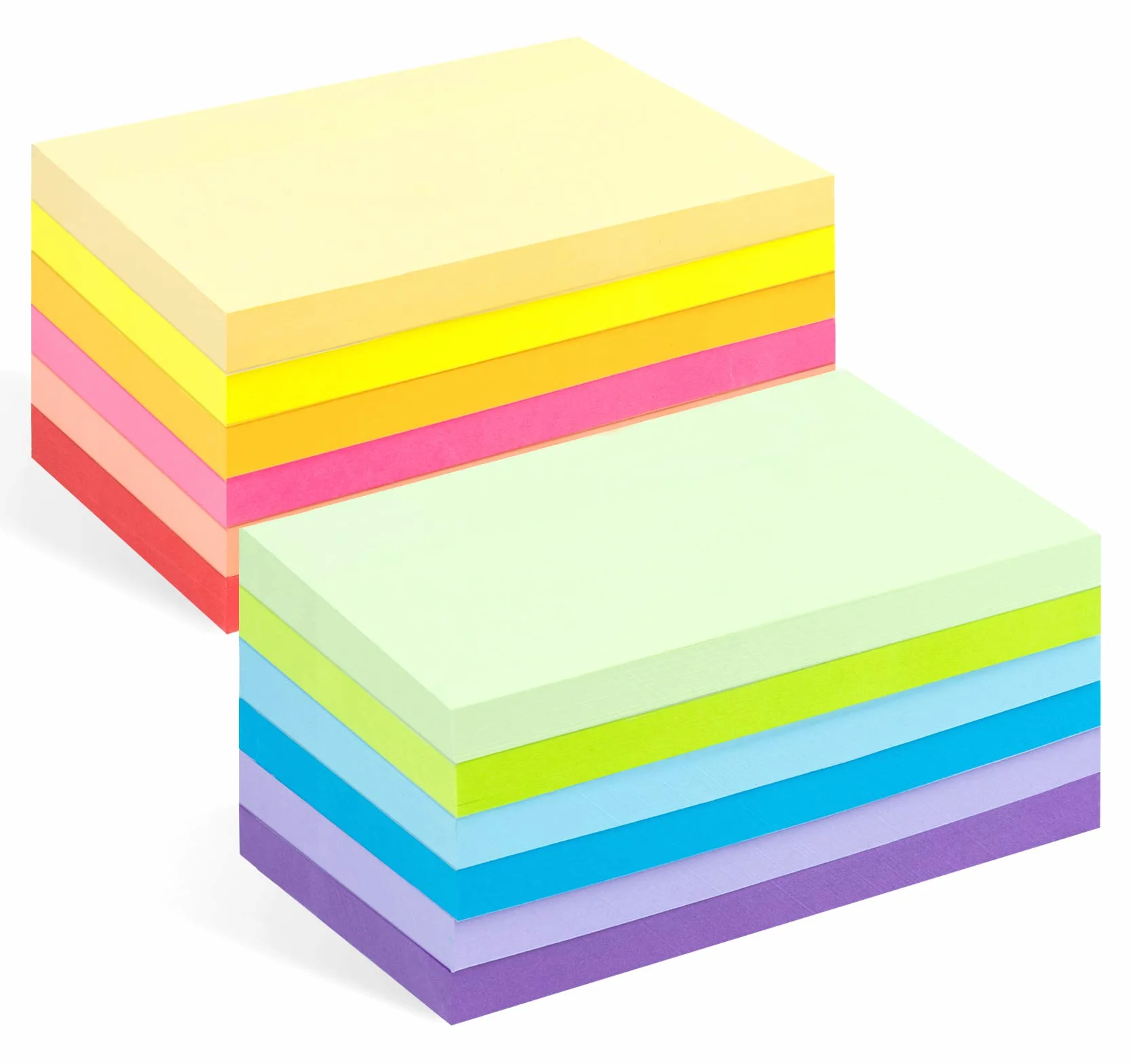 Agoer 1200 Notes Sticky Notes Lot de 12 Blocs Autocollantes 76 x 127 mm 100 Feuilles par Bloc 12 Couleurs