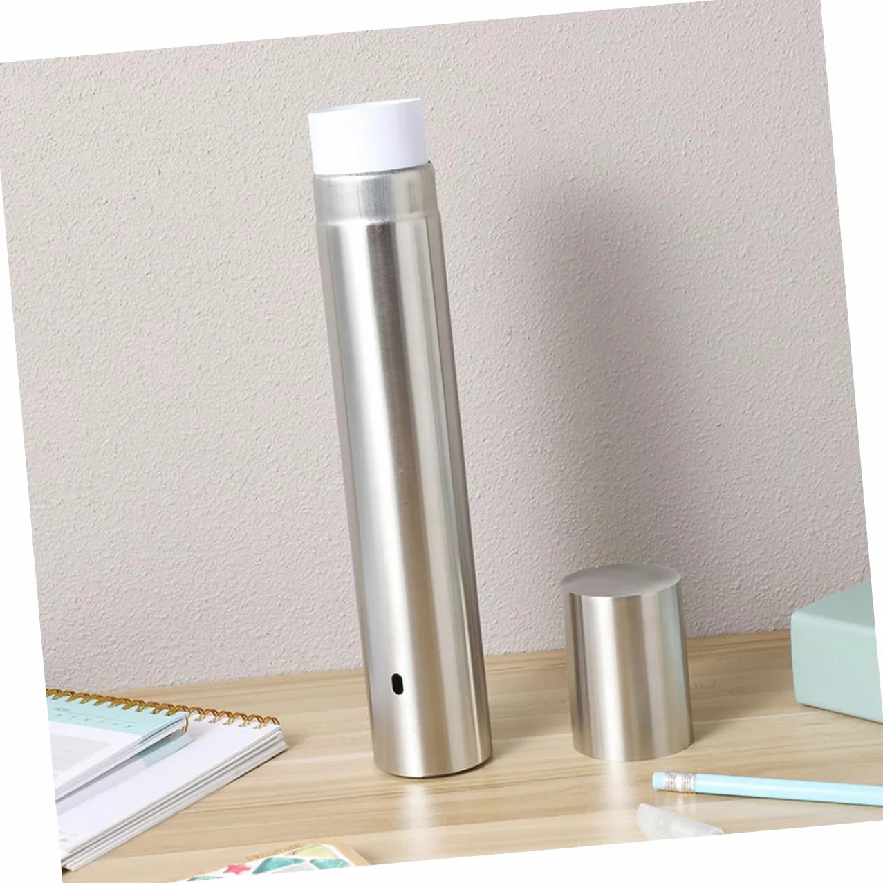 Tube Cylindrique en Acier Inoxydable 11.81 Pouces Rangement Rigide pour Documents Certificats Diplômes