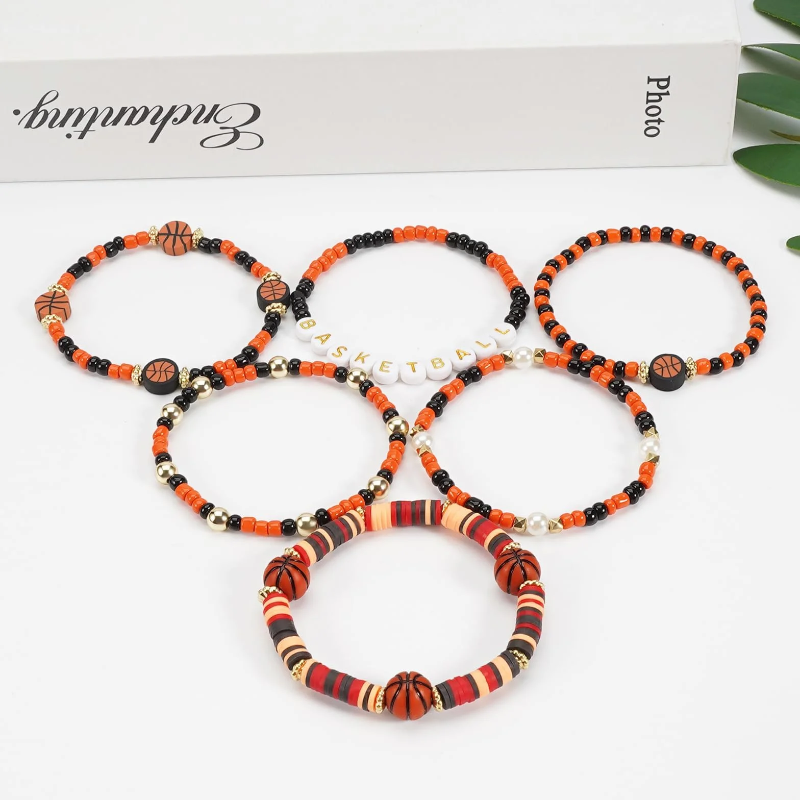 Bracelets Basketball Sport Élastique DIY Perles Cadeau Anniversaire pour Garçon Fille