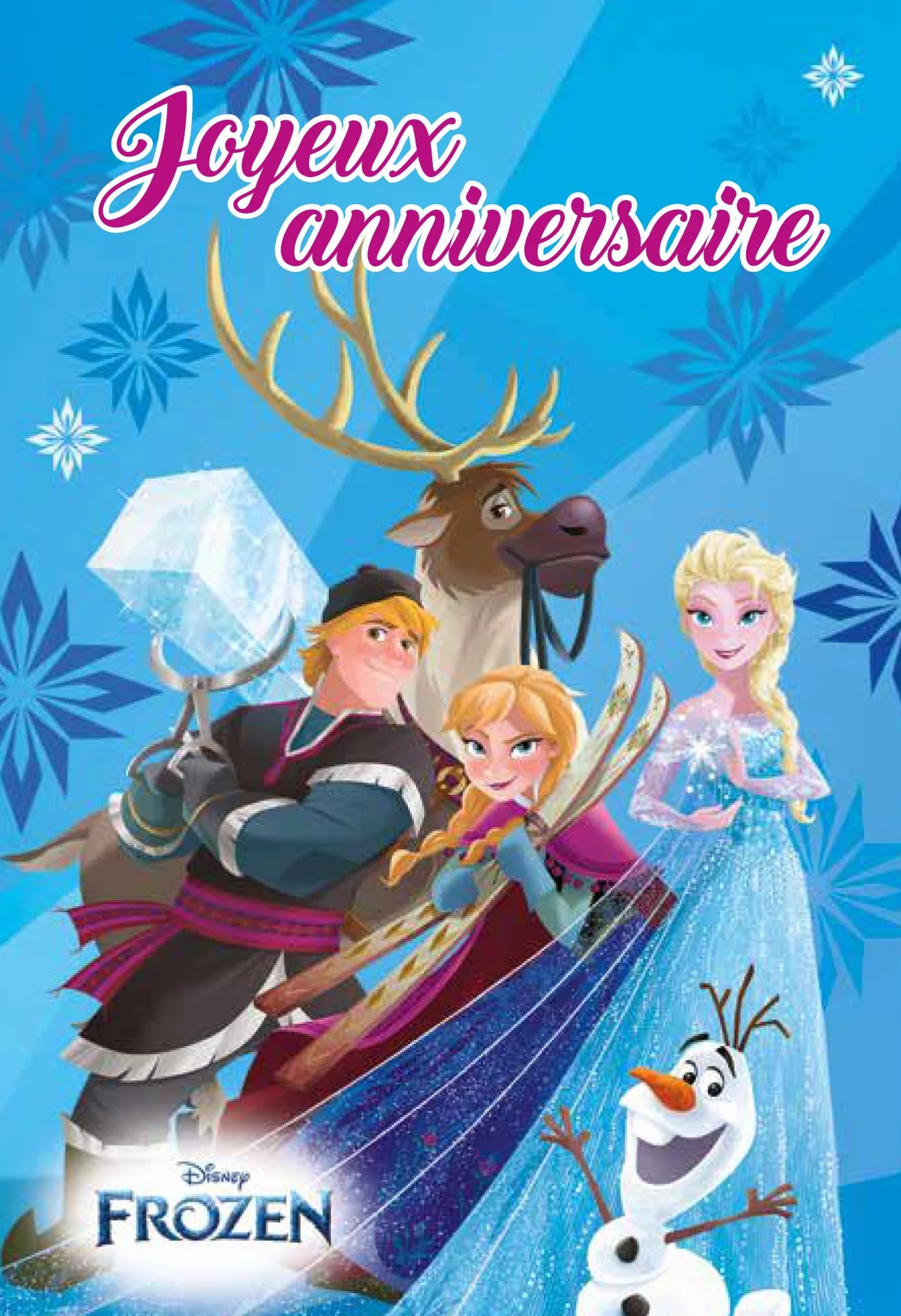 Disney Frozen La Reine des Neiges Carte ANNIVERSAIRE Officielle Enfant Fille Princesse 12x17,5cm Avec Enveloppe
