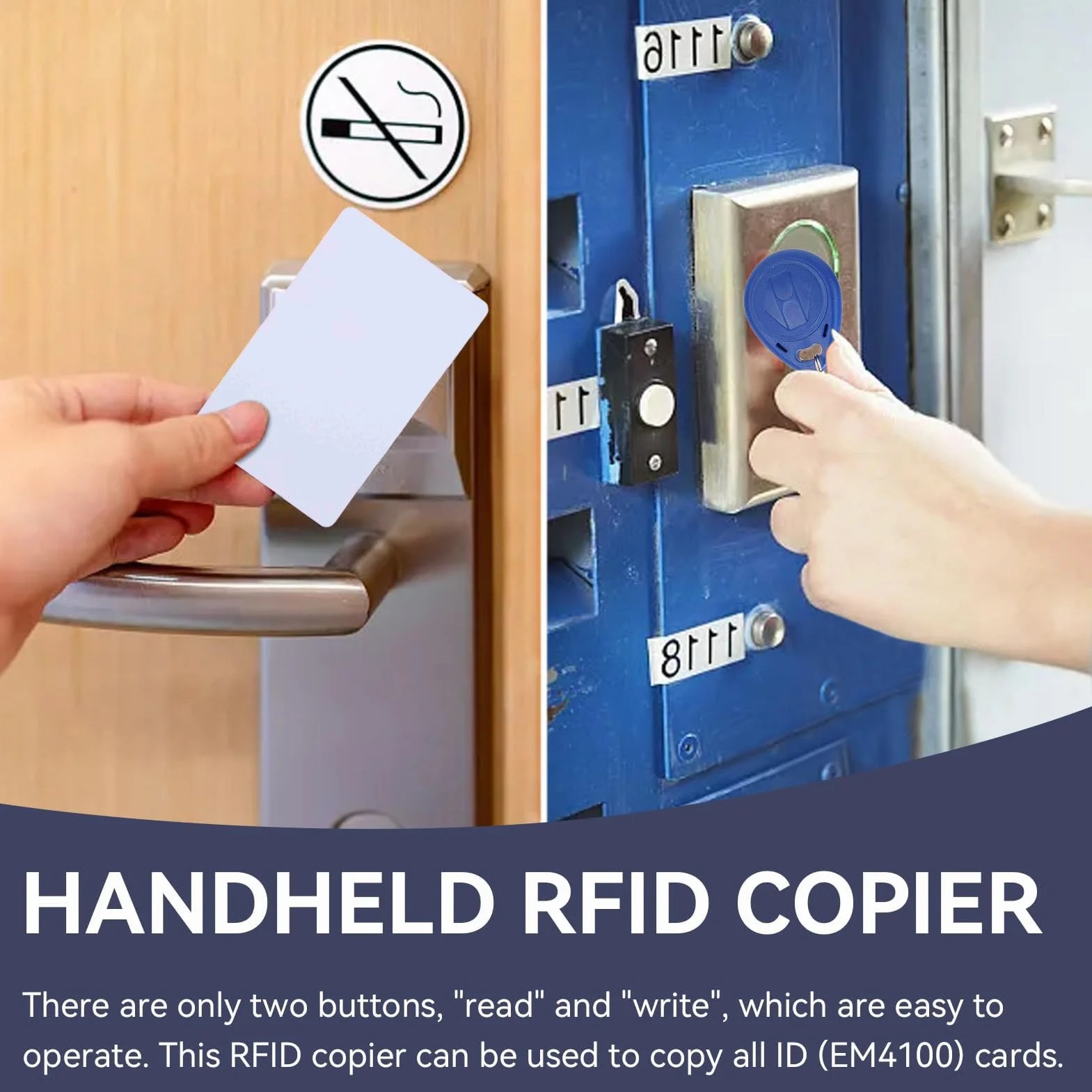 Lecteur duplicateur carte identification portable 125 kHz haute performance copieur cartes stationnement