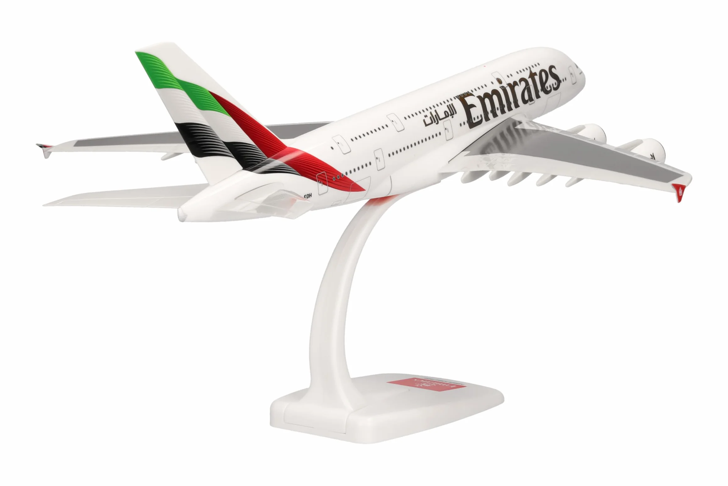 Herpa Snap-Fit Avion Emirates Airbus A380 Miniature échelle 1:250 Collection avec Socle Plastique
