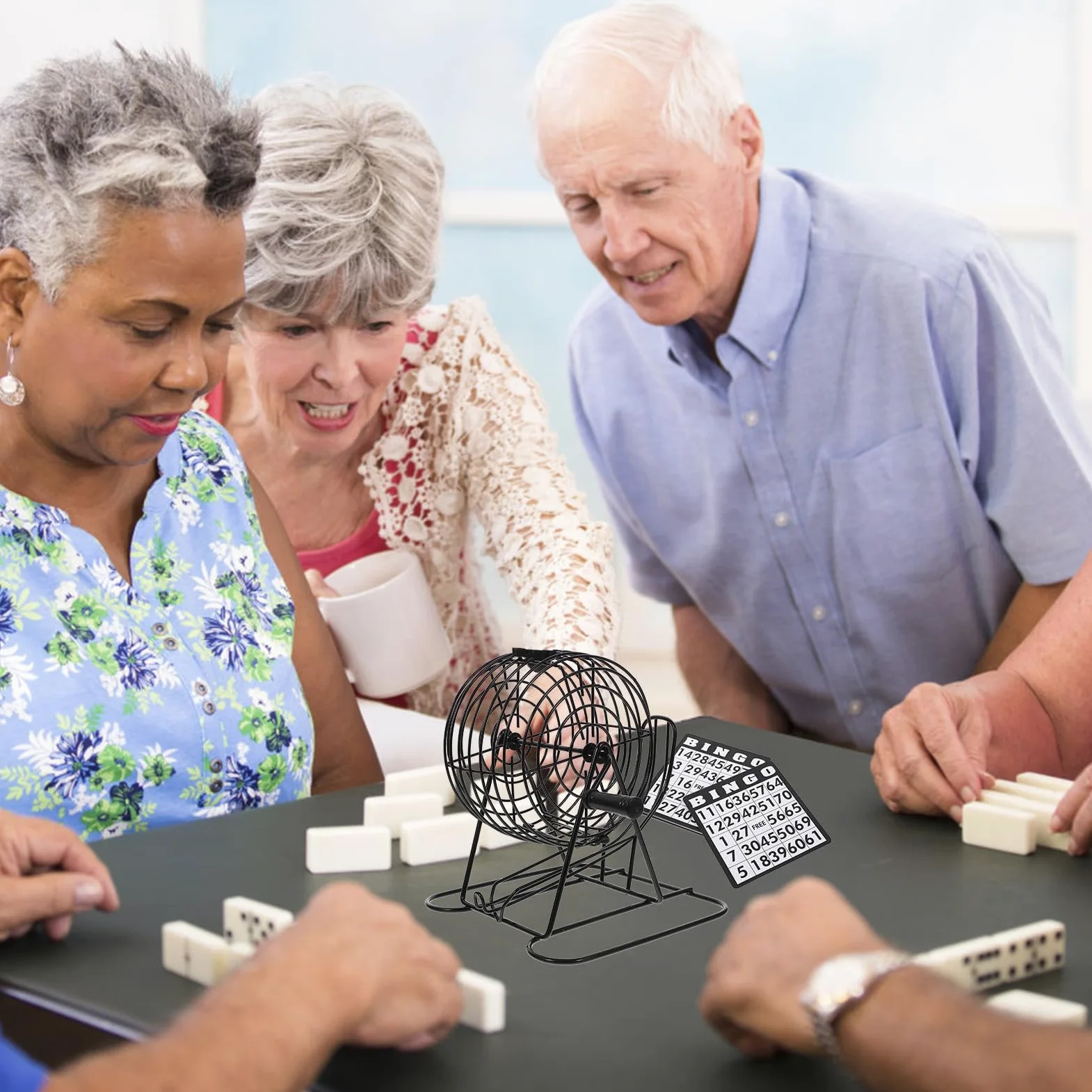 Jeu de Loto Bingo en Fer Noir, Machine à Tirage Manuelle pour Bars et Maisons, de Table Multifonctionnel Engageant et Robuste