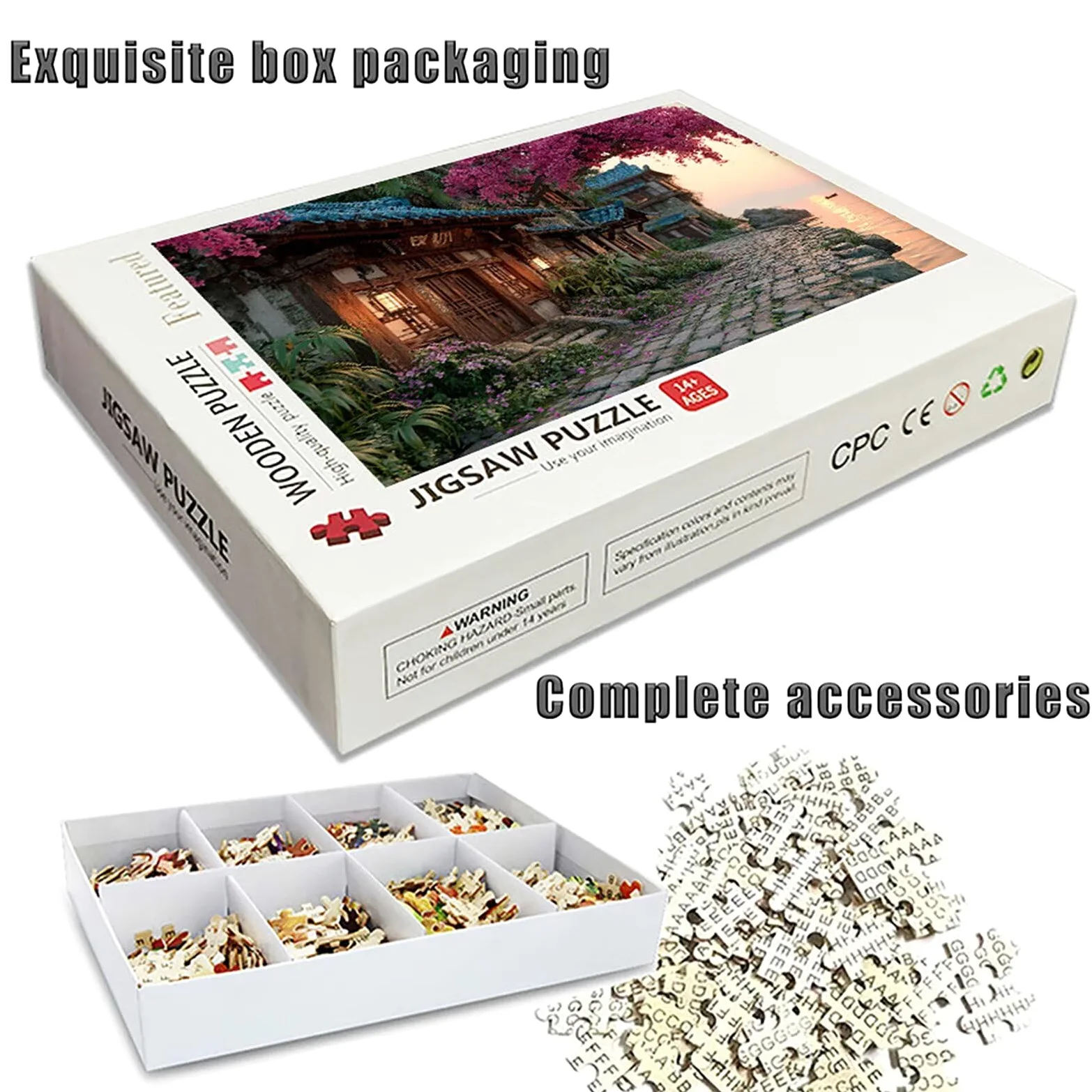 Maison Puzzle 4000 pièces Adultes, Puzzle Bois 141x87cm, Adultes Jeu éducatif Défi énigme avec Une Boîte d'emballage Exquise, Jeu Relaxant Détente Collection, été Decoration Chambre, (CôTier) 2-8318