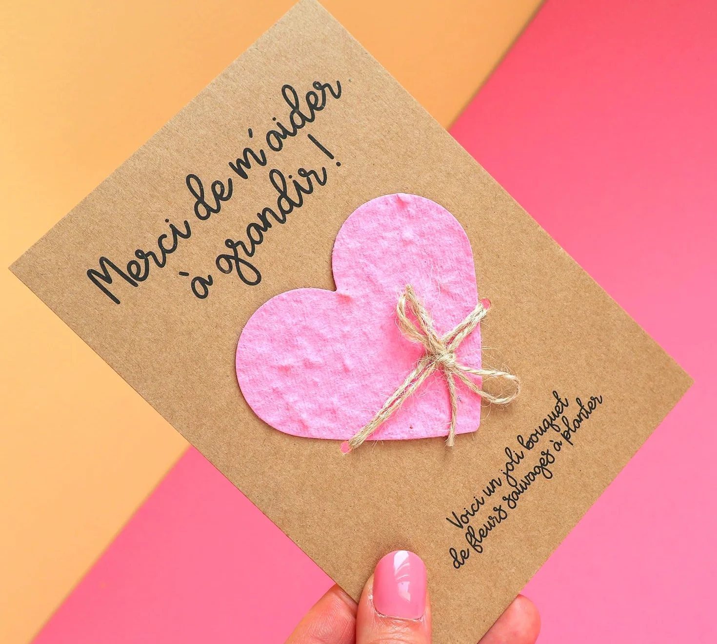 Carte cadeau nounou maîtresse ATSEM coeur à planter