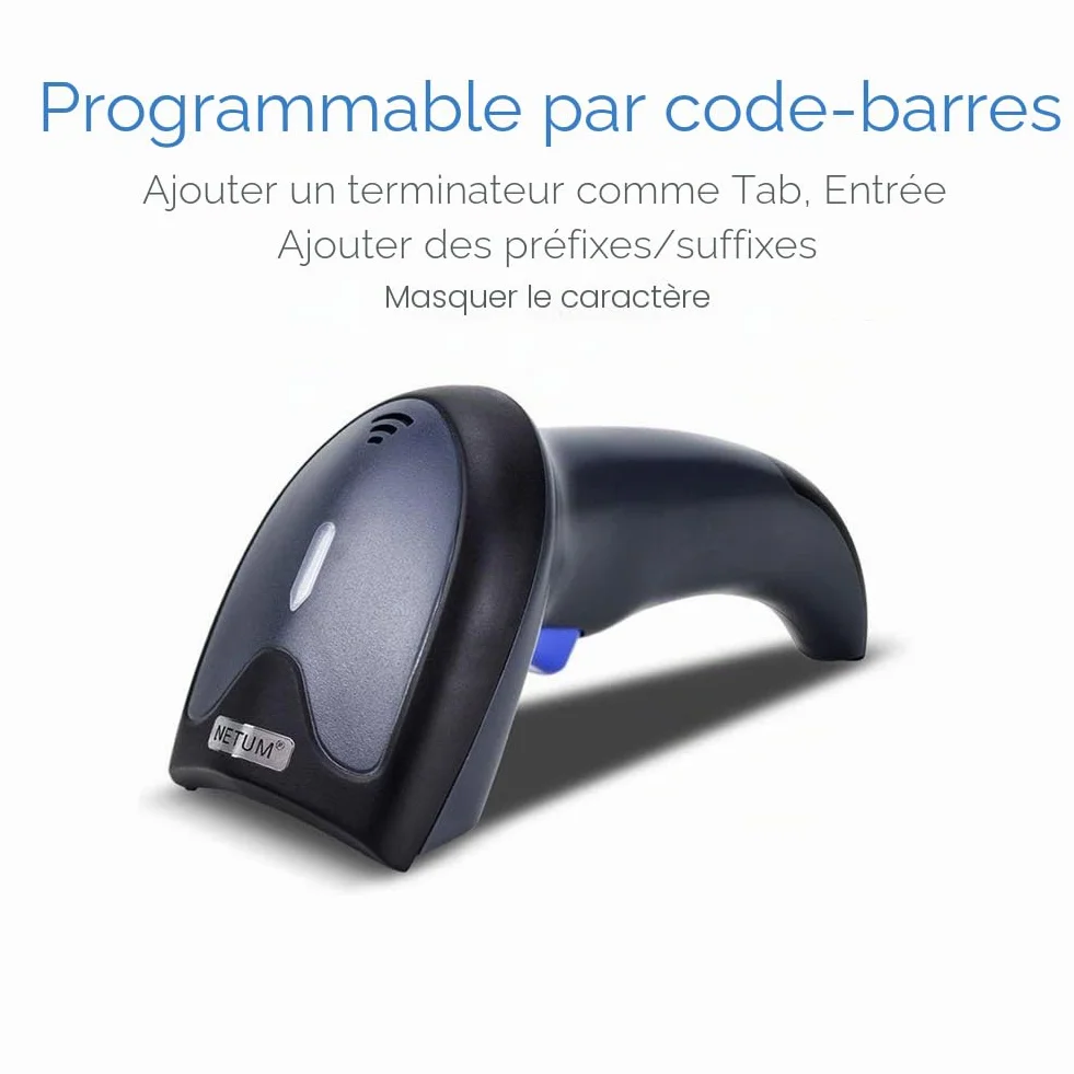 NETUM Bluetooth Lecteur Code Barre sans Fil W6-X Scanner CCD USB 2.0 Compatible Windows Android iOS