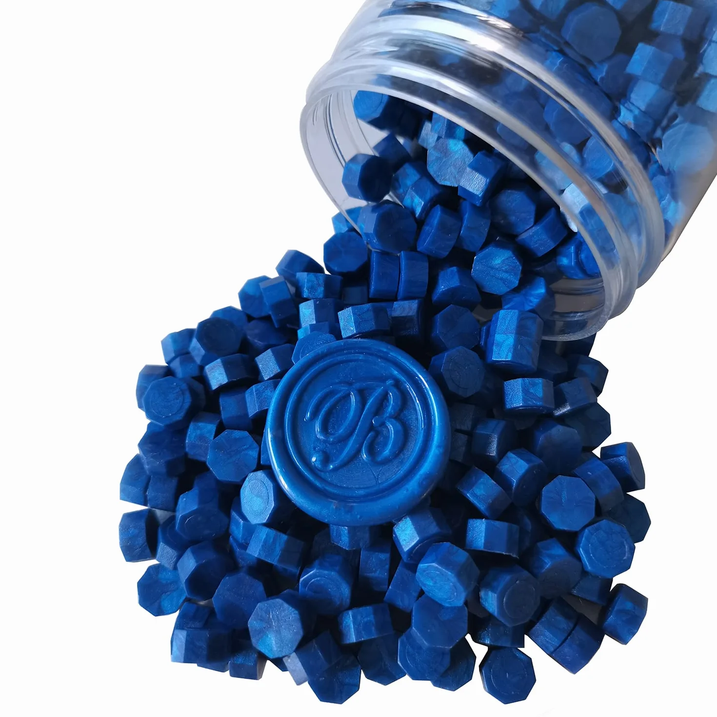 PORXFLY Perles de Cire à Cacheter 400 Pièces pour Sceau, Idéales pour Invitations de Mariage (Bleu saphir)