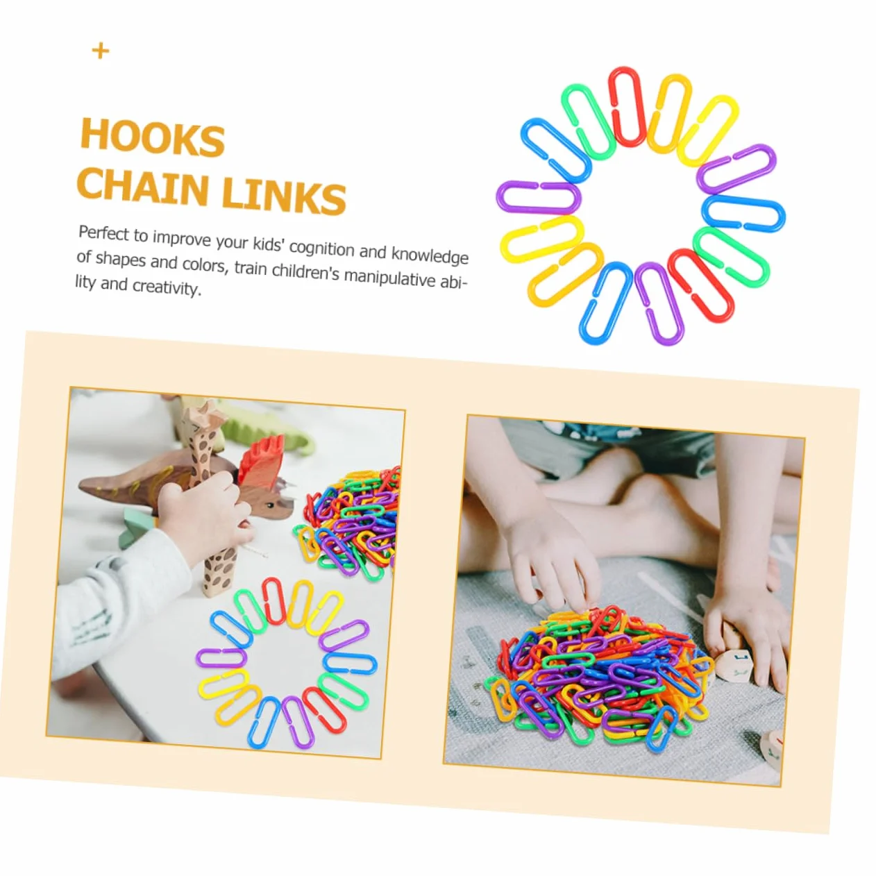 BESPORTBLE 150 pièces Maillons C Clips Plastique Colorés Éducatif Interactif