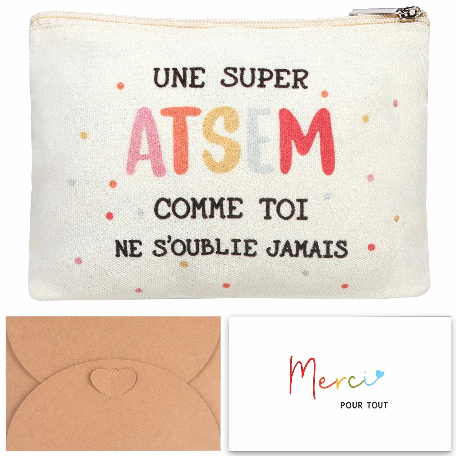 Sac en toile imprimé français pour enseignants, carte de remerciement, Journée des enseignants