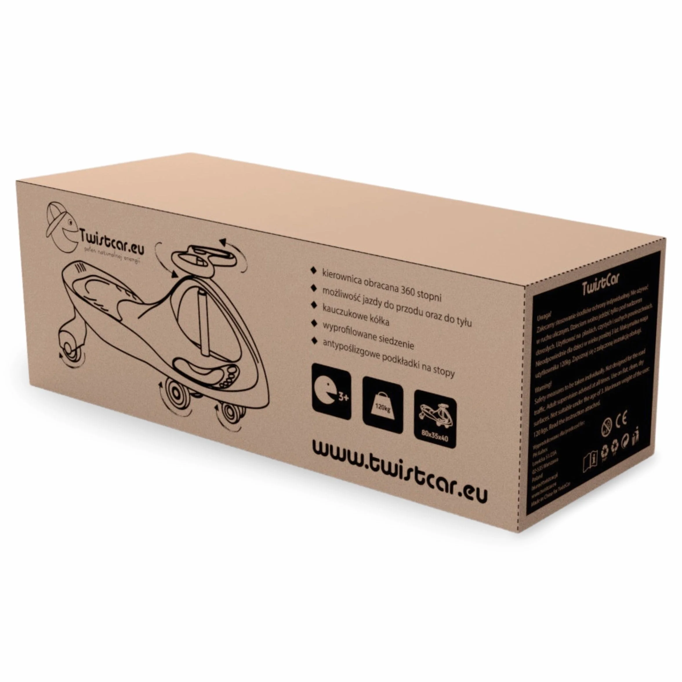 TWISTCAR Porteur pour Enfant 3+ Ans, Voiture Twist avec Volant et Roues Caoutchouc Lumineuses - 120 kg