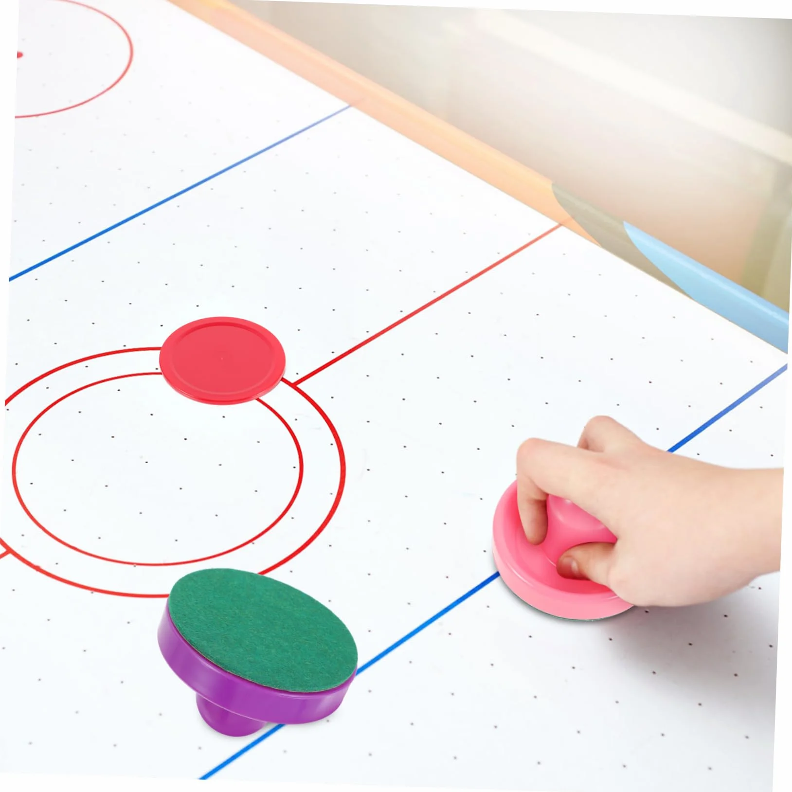 Set de Palets de Hockey Table Ronds Pousseur en Abs Lisse