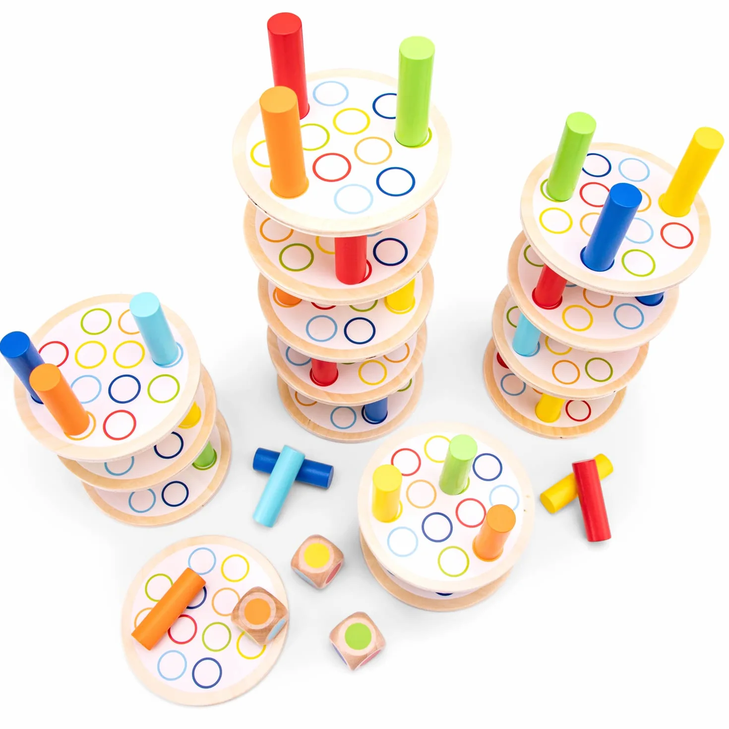 Woet® Jeu Tour d’Équilibre Jouet en Bois Empilage Éducatif 3 Ans
