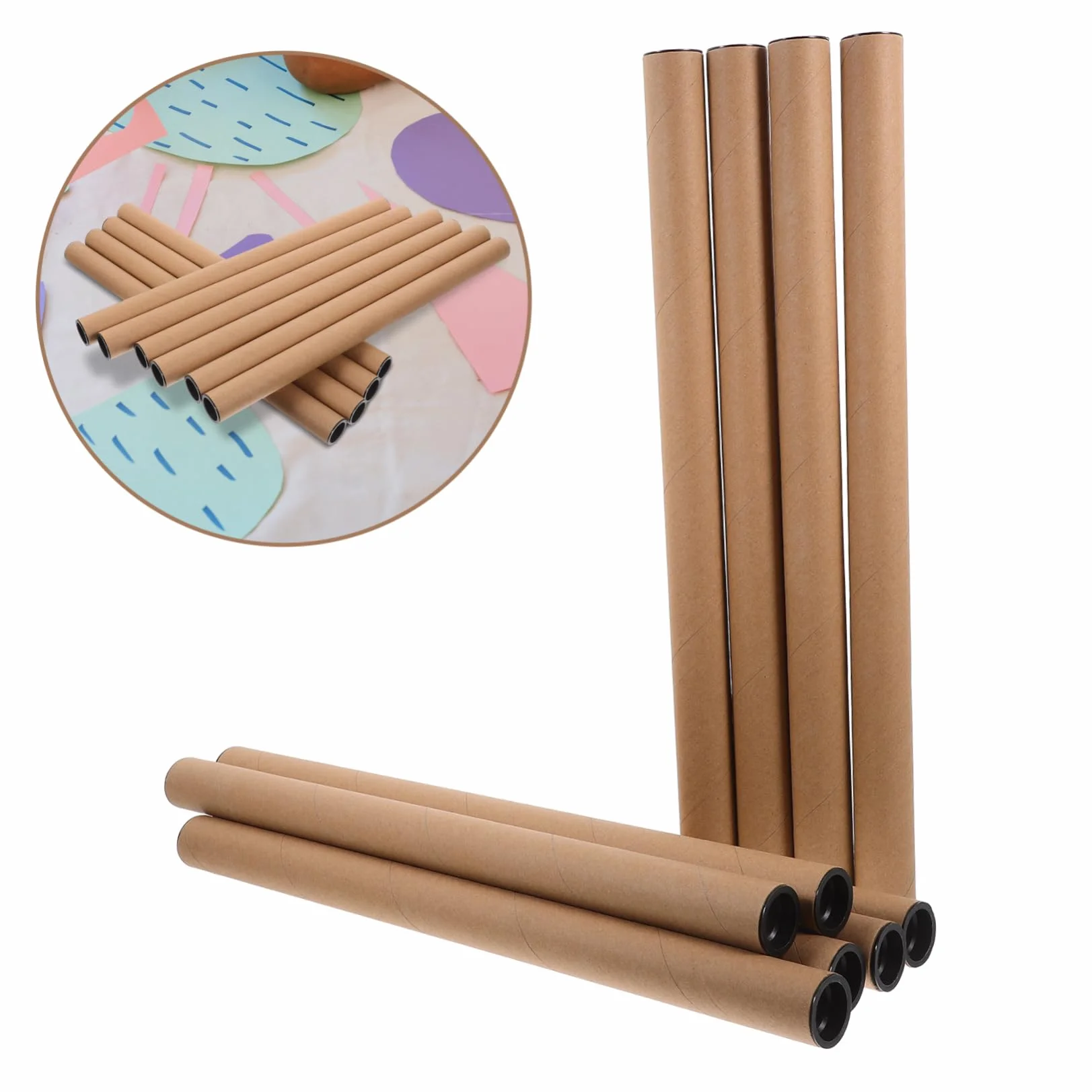 Uonlytech 10 Pièces Tubes Carton Kraft pour Affiches Transport Réutilisables Stockage Envoi Posters