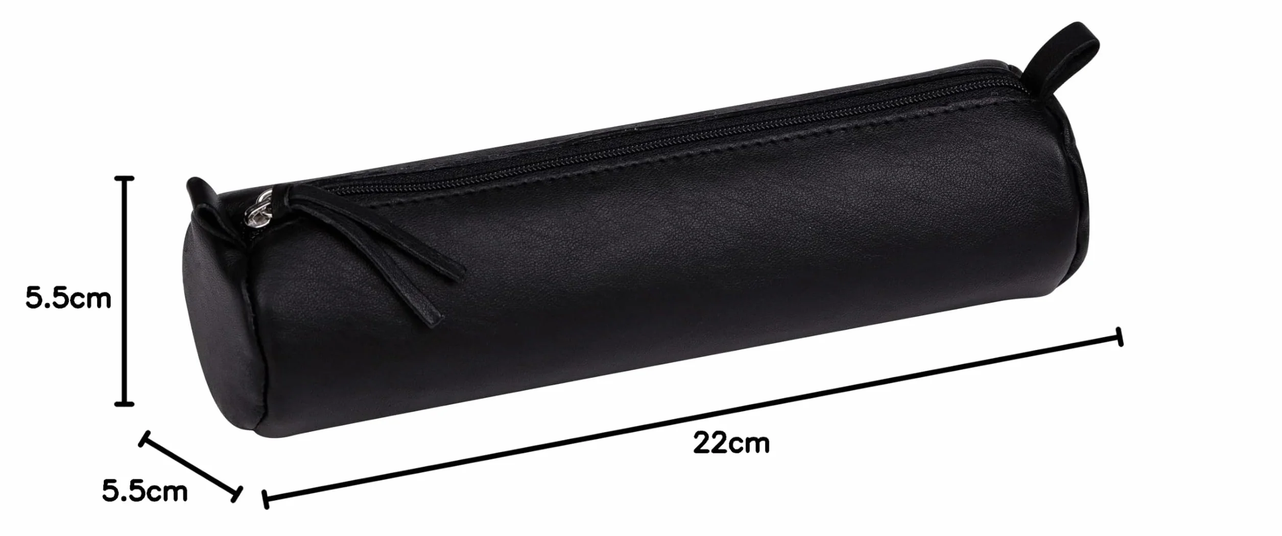 Clairefontaine Trousse Scolaire Ronde Noire Ø5,5x22 cm Cuir d'Agneau