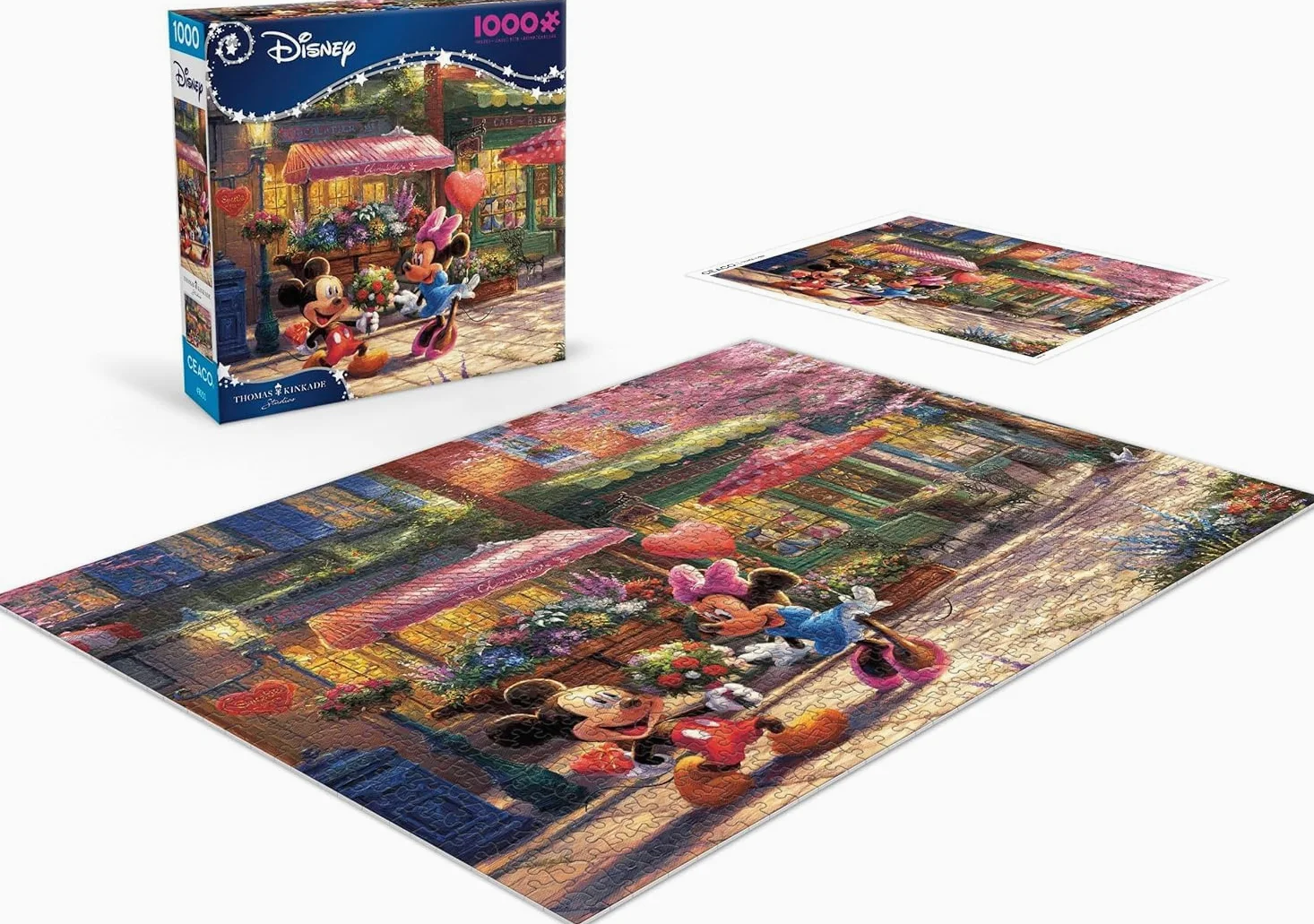 Ceaco - Thomas Kinkade - Disney - Mickey & Minnie Sweetheart Café - 1000 Piece Jigsaw Puzzle