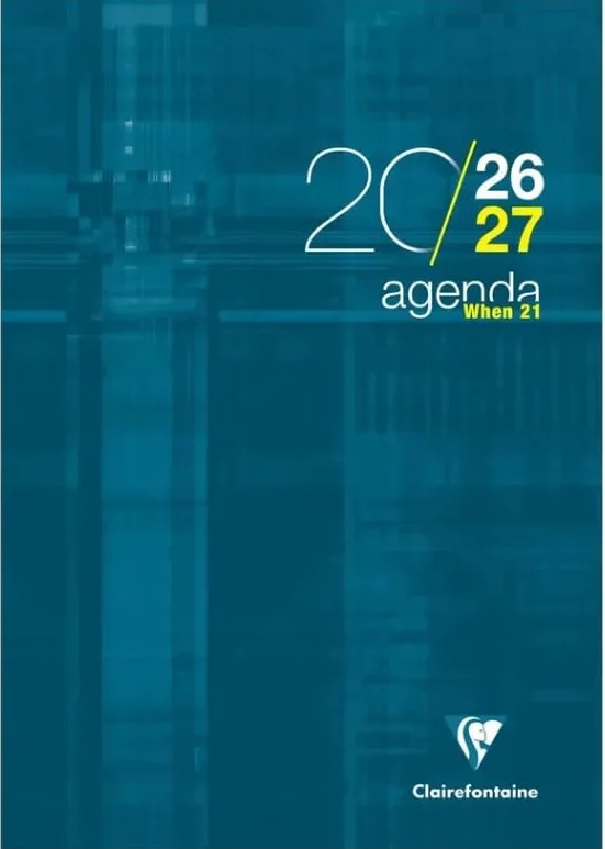Clairefontaine Agenda When 21 2026-2027 21 x 29,7 cm 1 Semaine Sur 2 Pages Vert