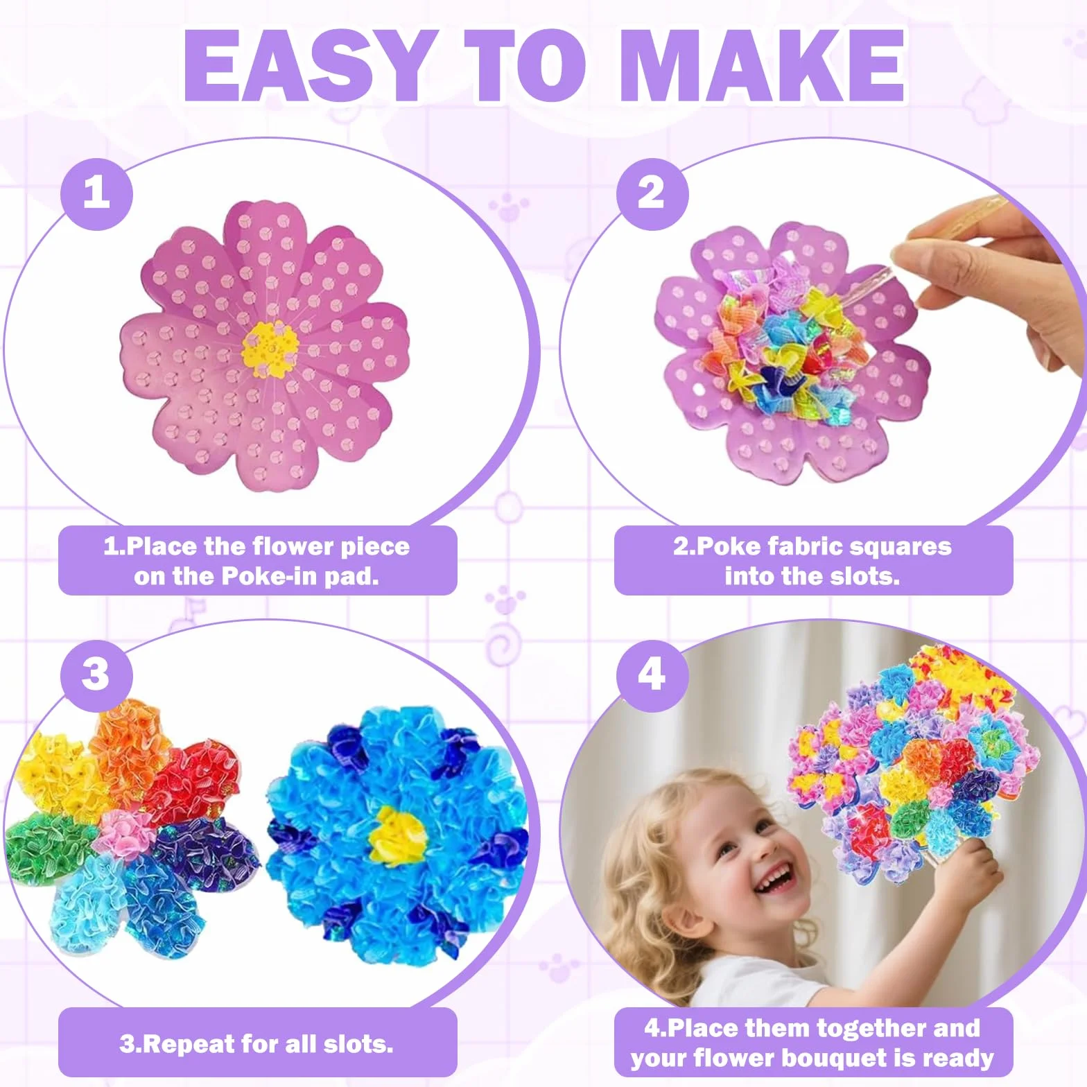PANYI Set de Bricolage Fleurs Enfants Kit Créatif Fille Cadeaux 4-6 Ans