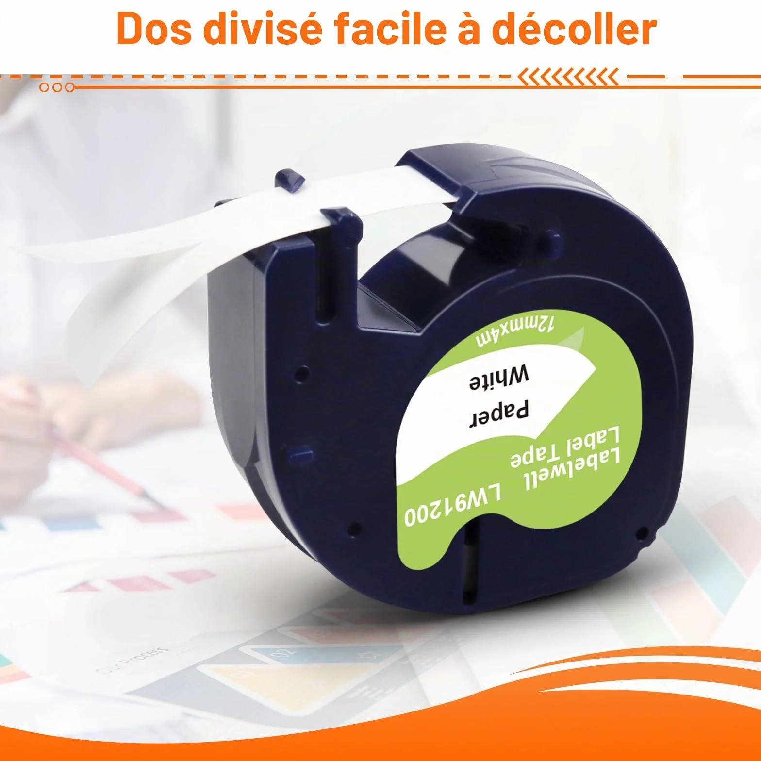 Labelwell 3x Compatible Ruban pour Étiqueteuse 12mm x 4m Noir sur Blanc pour Dynmo 200B XR Lt-100H