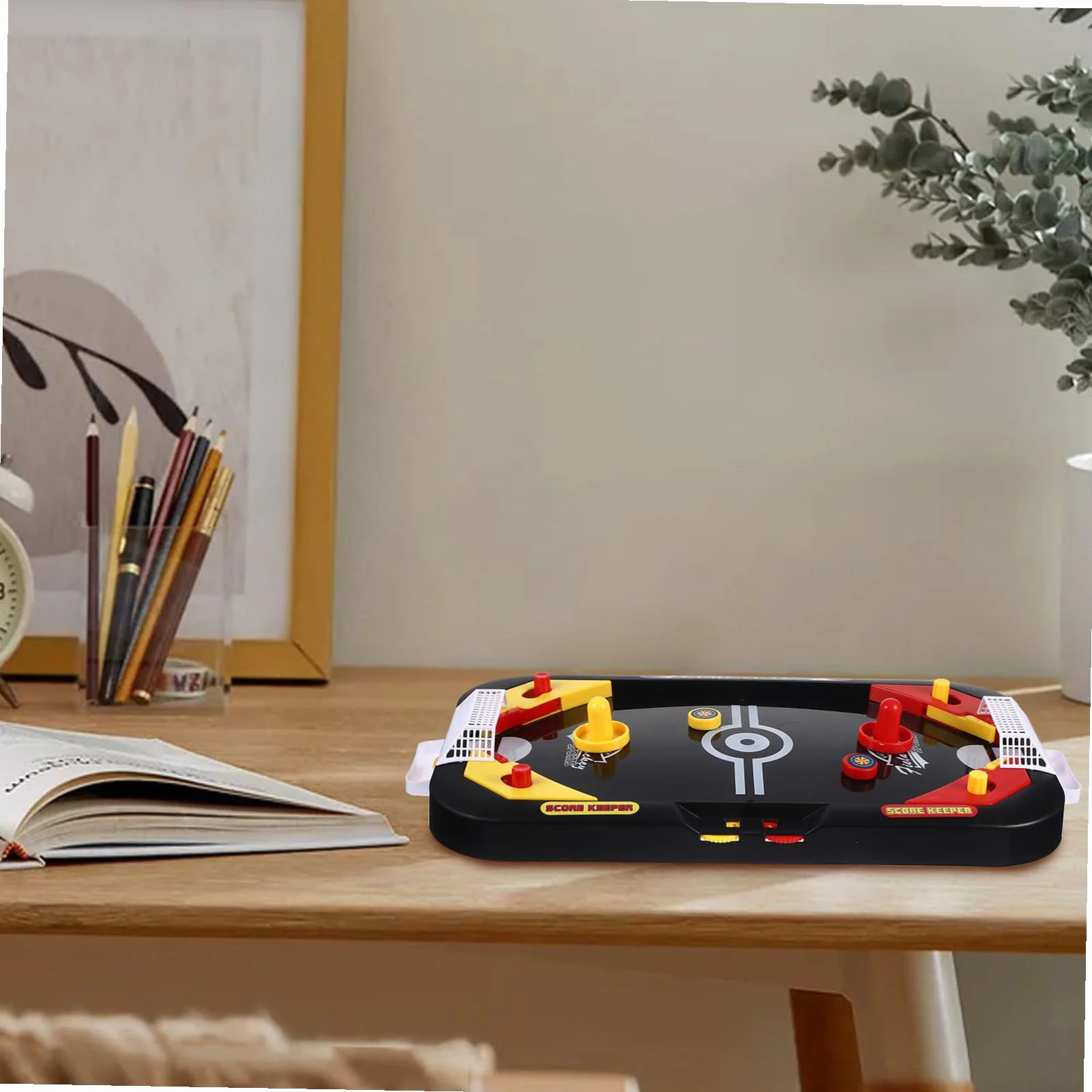 Stobaza Mini Hockey sur Glace de Table Éducatif Noir pour Enfants