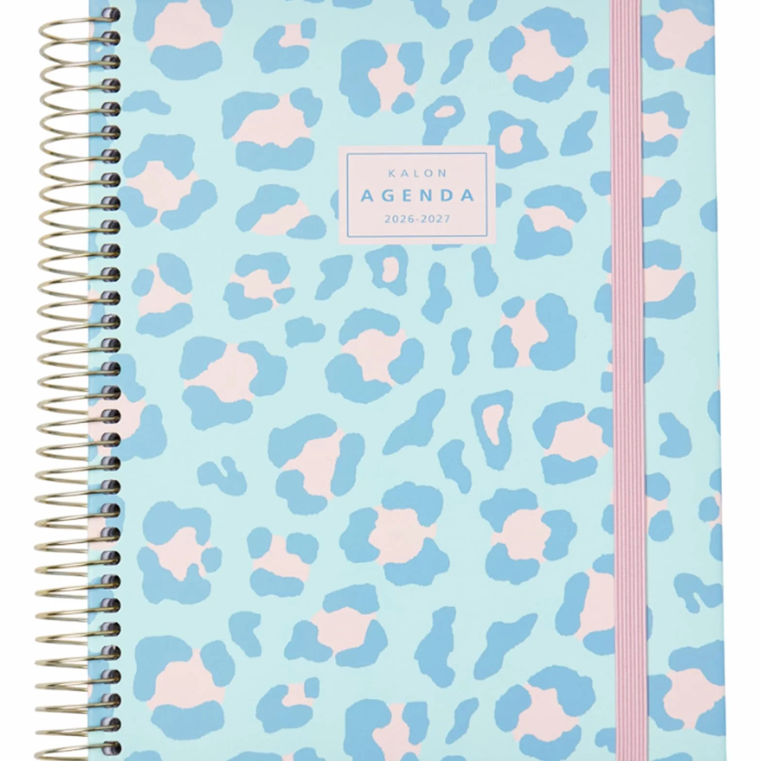 Agenda Scolaire 2026 2027 A5 15x21 cm Couverture Rigide Fermeture Spirale Élastique Langues ESP ENG FRA ALL Savanna