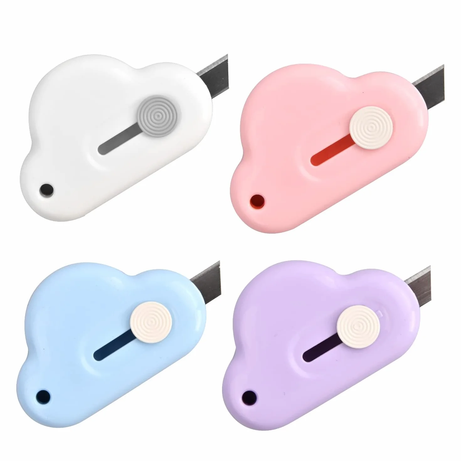 Mini Cutter Nuage Kawaii Ouvre Colis Enveloppe Papeterie Pastel Fournitures Scolaires Aesthetic Forme Nuage Rose Bleu Violet Blanc