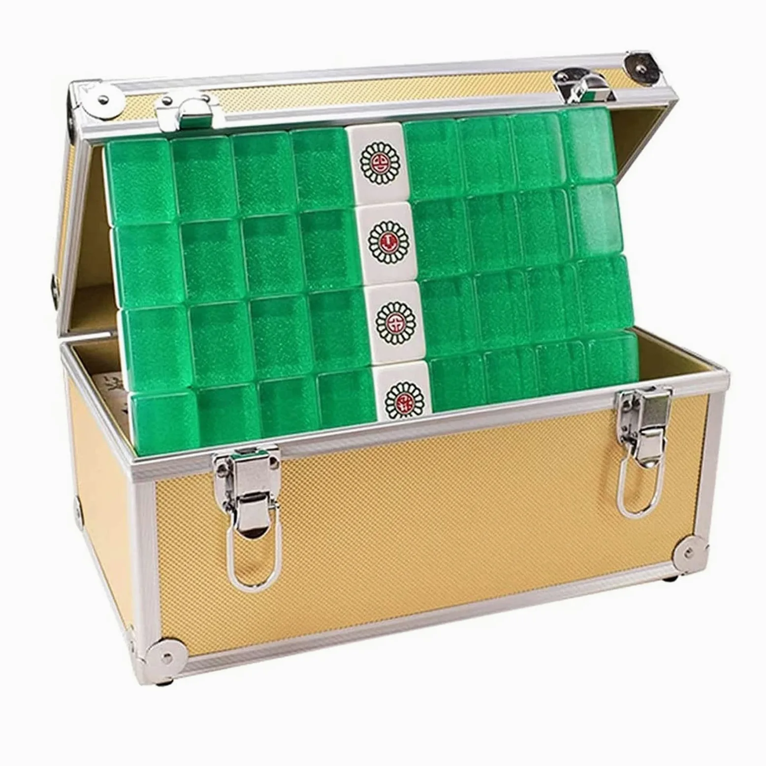 Mahjong Jeu de Mahjong Chinois Jeux de tuiles Jeu de Mahjong Mahjong sculpté à la Main Mahjong Vert Mahjong Solide pour Le Divertissement Familial de Loisirs de Voyage Mahjong Jeux