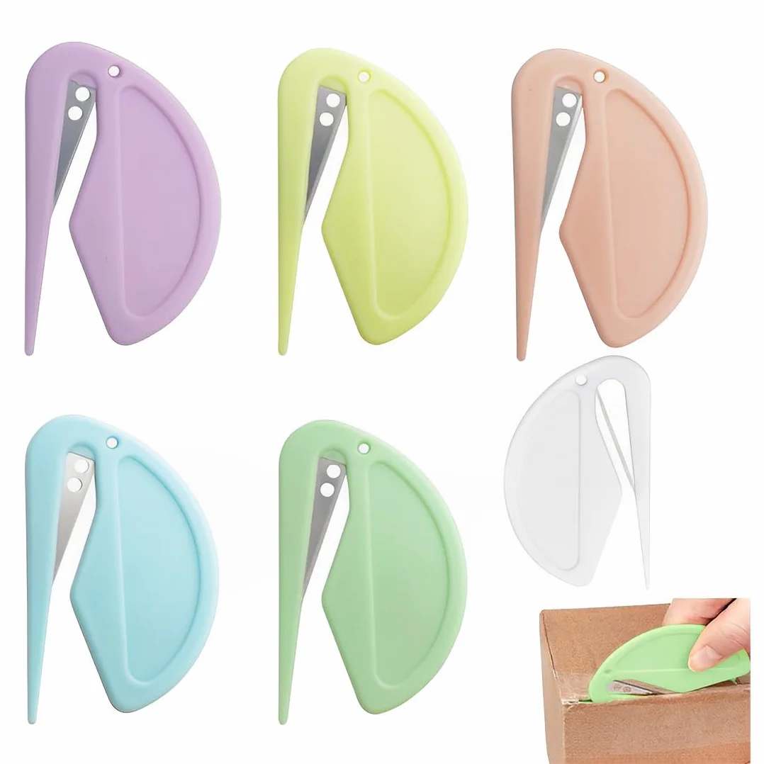 Couteau Ouvre-lettre Métal, Couteau à Carton, Mini Cutter, Box Cutter, Couteau de Papeterie, Lot de 6 Pièces
