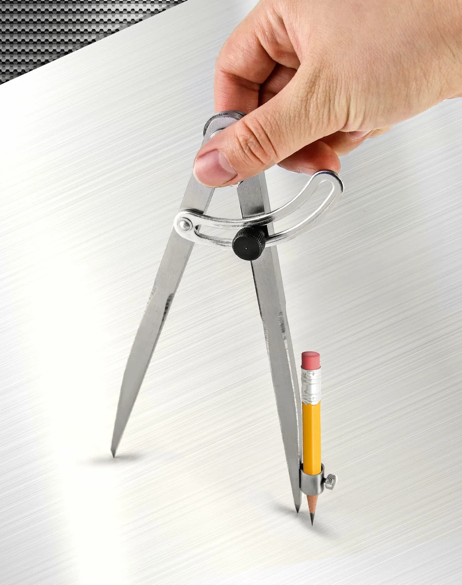 QWORK Compas pointu 200 mm menuisier grand diamètre porte-crayon géométrie dessin