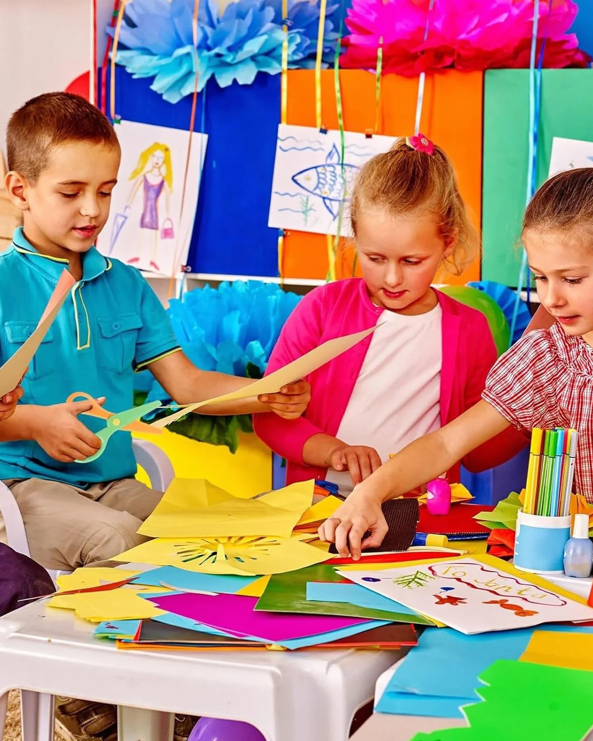 Ciseaux de Sécurité Mini Kids 10,7cm Plastique PP pour Enfants d'âge Préscolaire Lot de 4