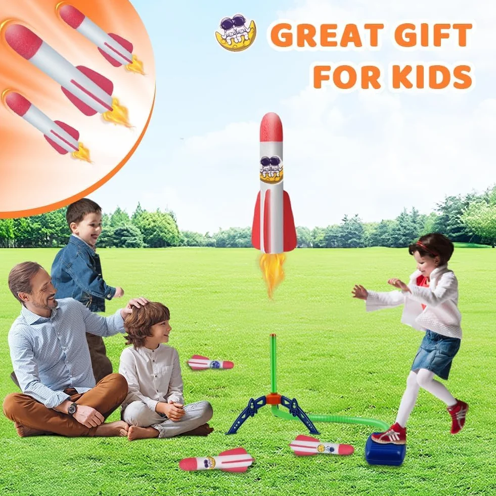Lanceur de fusée en mousse pour enfants 3-12 ans jouet d'extérieur