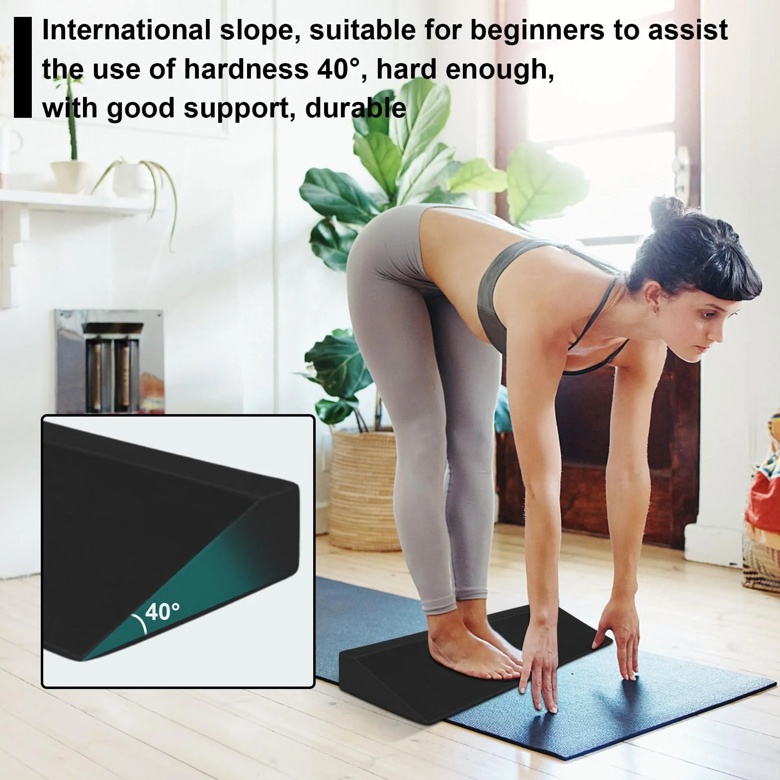 Planche Incline Slant pour Étirement de Mollet - Accessoire de Soutien des Pieds - Cale de Poignet Souple